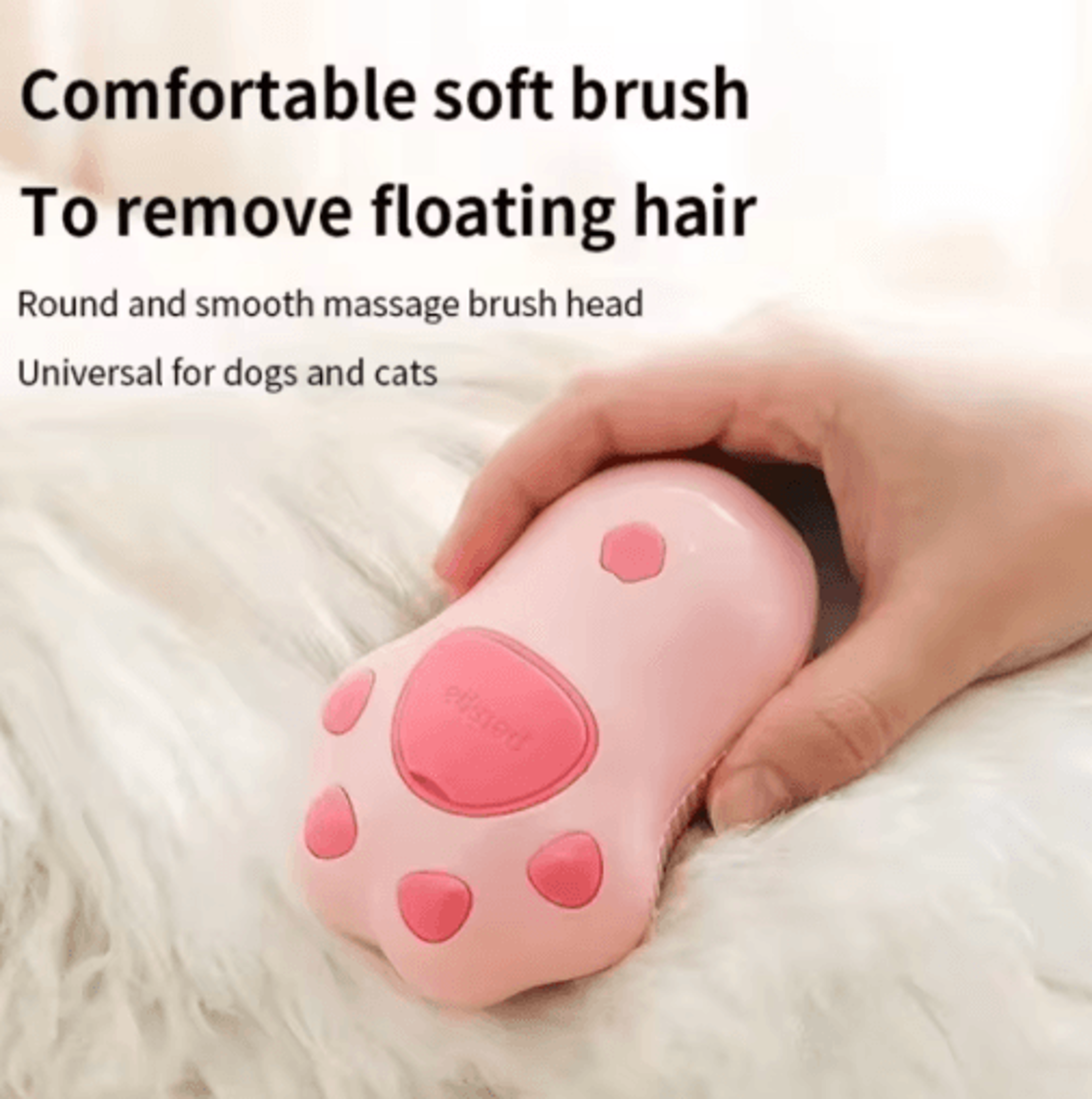 Cute Pink Silicone Pet Steam Massage Brush Floating Hair Bath And Grooming Comb 1