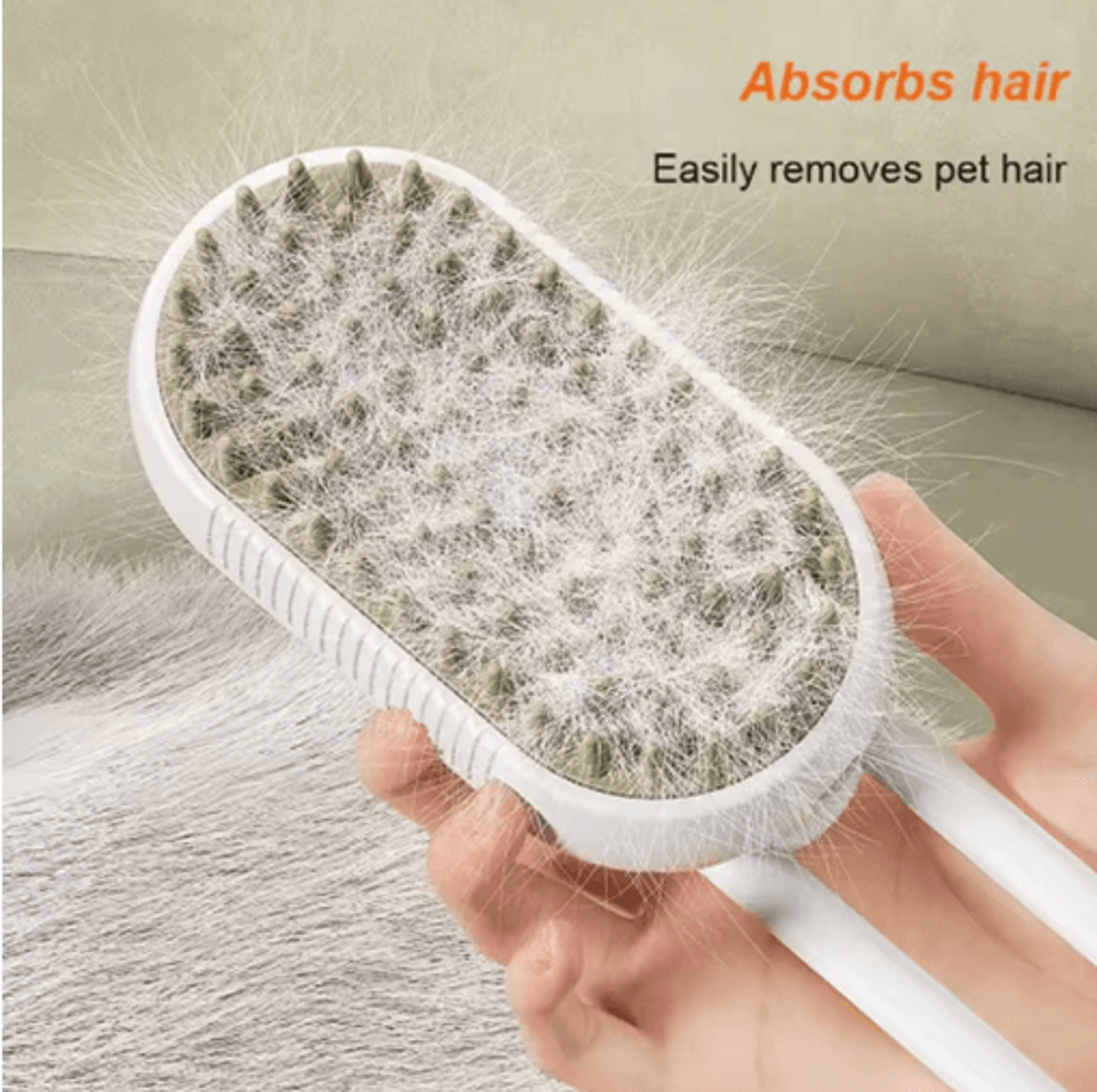 Cat Pet Steam Spray Massage Brush One Button Folding Grooming Comb With Floating Hair Design 6