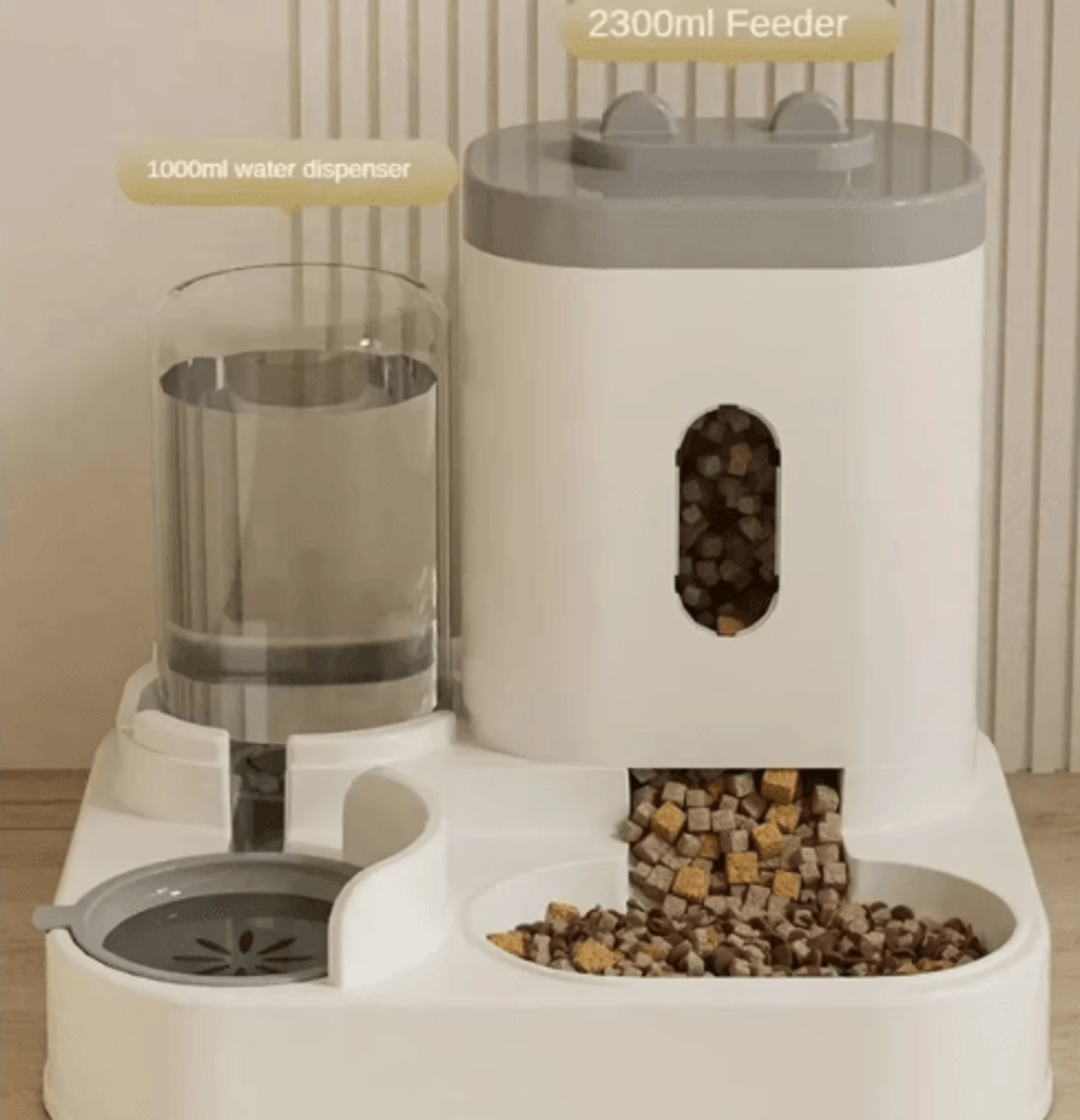 Automatic Dog  Cat Feeder With Water Fountain  Large Capacity Pet Food Dispenser 7