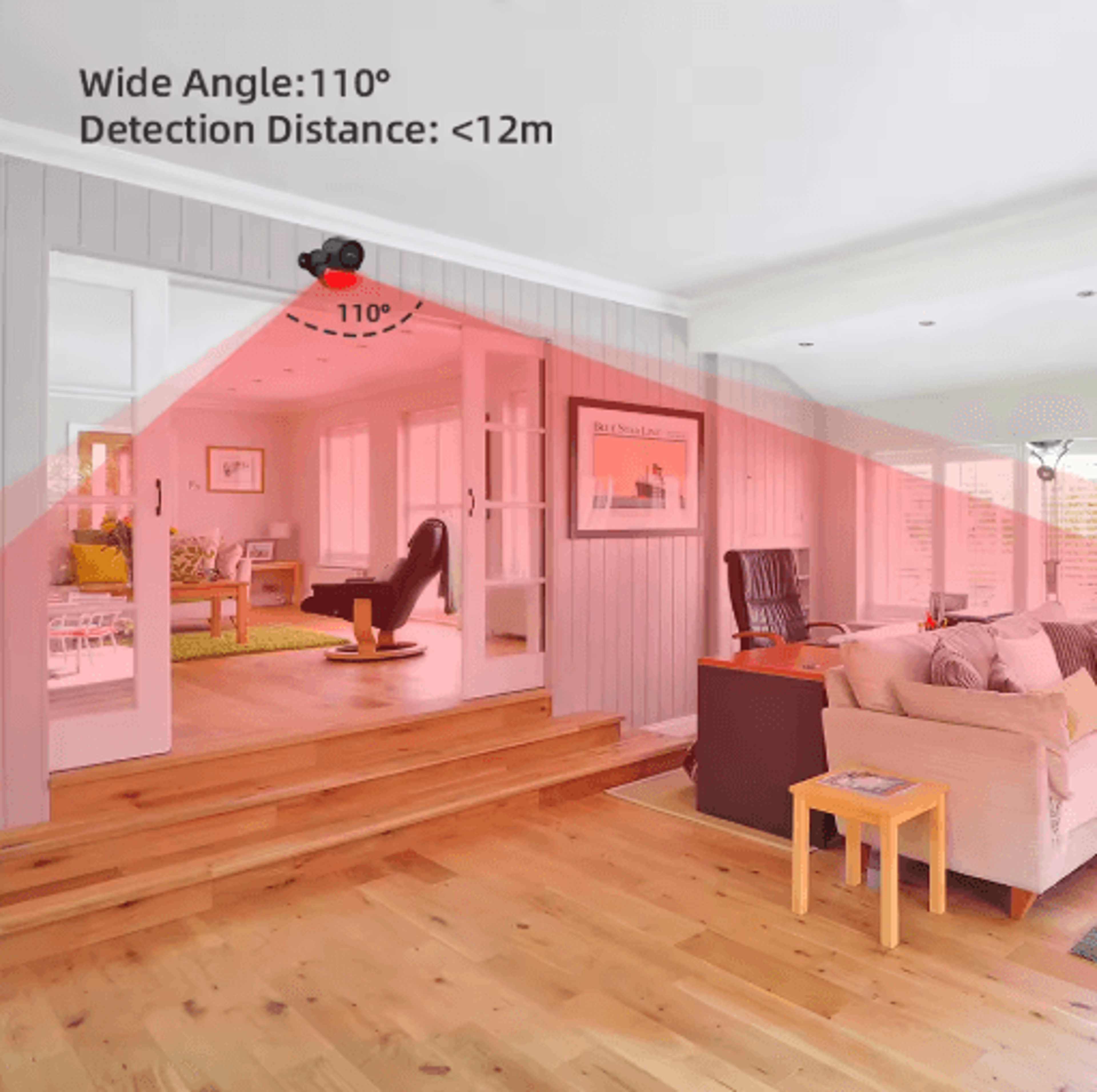 CPVAN Wireless PIR Motion Sensor  Infrared Burglar Alarm With 125dB Siren 433MHz 4