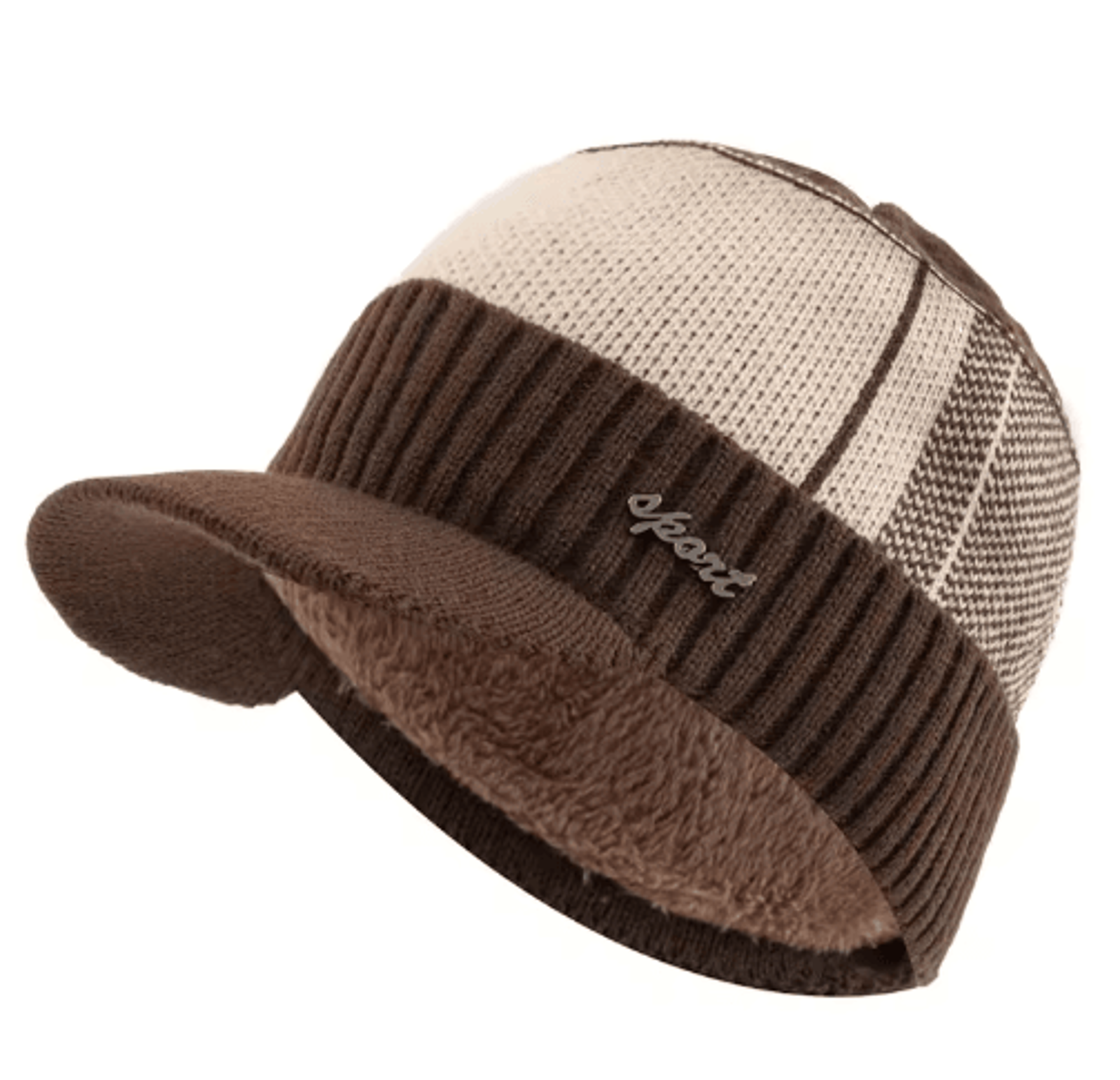 Unisex FurLined Winter Beanie With Brim  Thick Knit Warm Hat For Men  Women 1