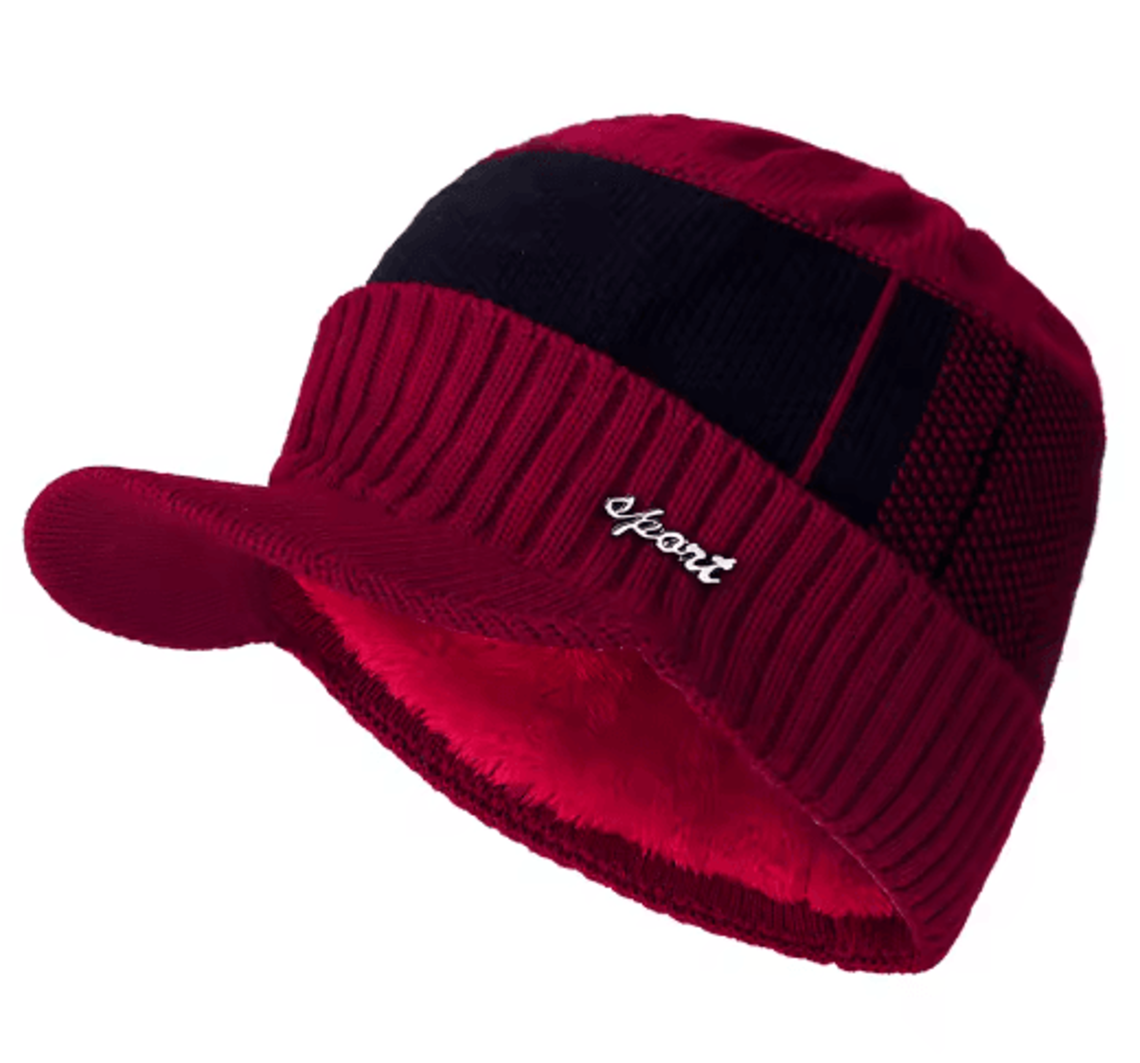 Unisex FurLined Winter Beanie With Brim  Thick Knit Warm Hat For Men  Women 5