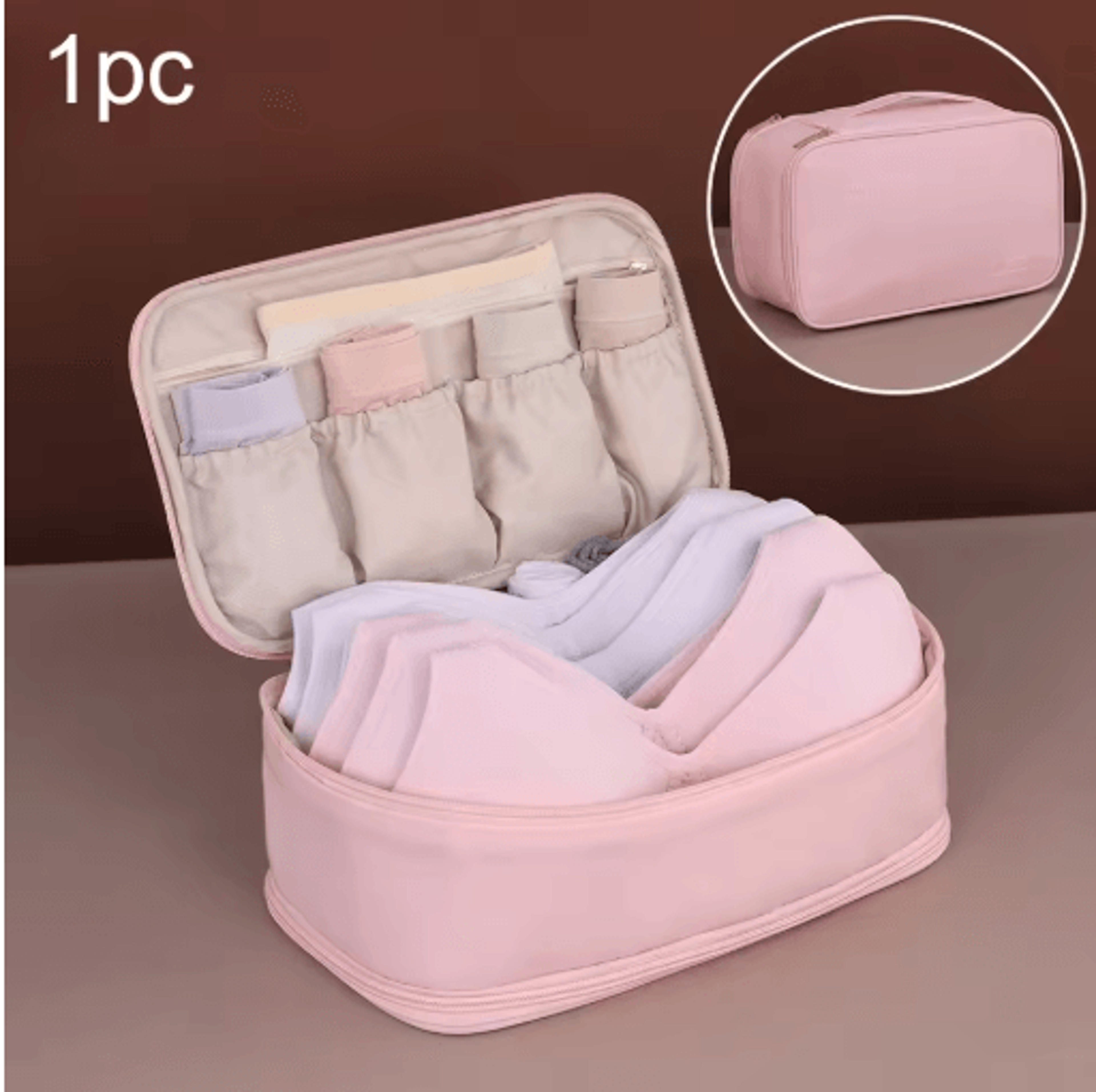Travel Storage Organizer Bag  DoubleLayer Underwear Socks  Pantyhose Packing Pouch 2