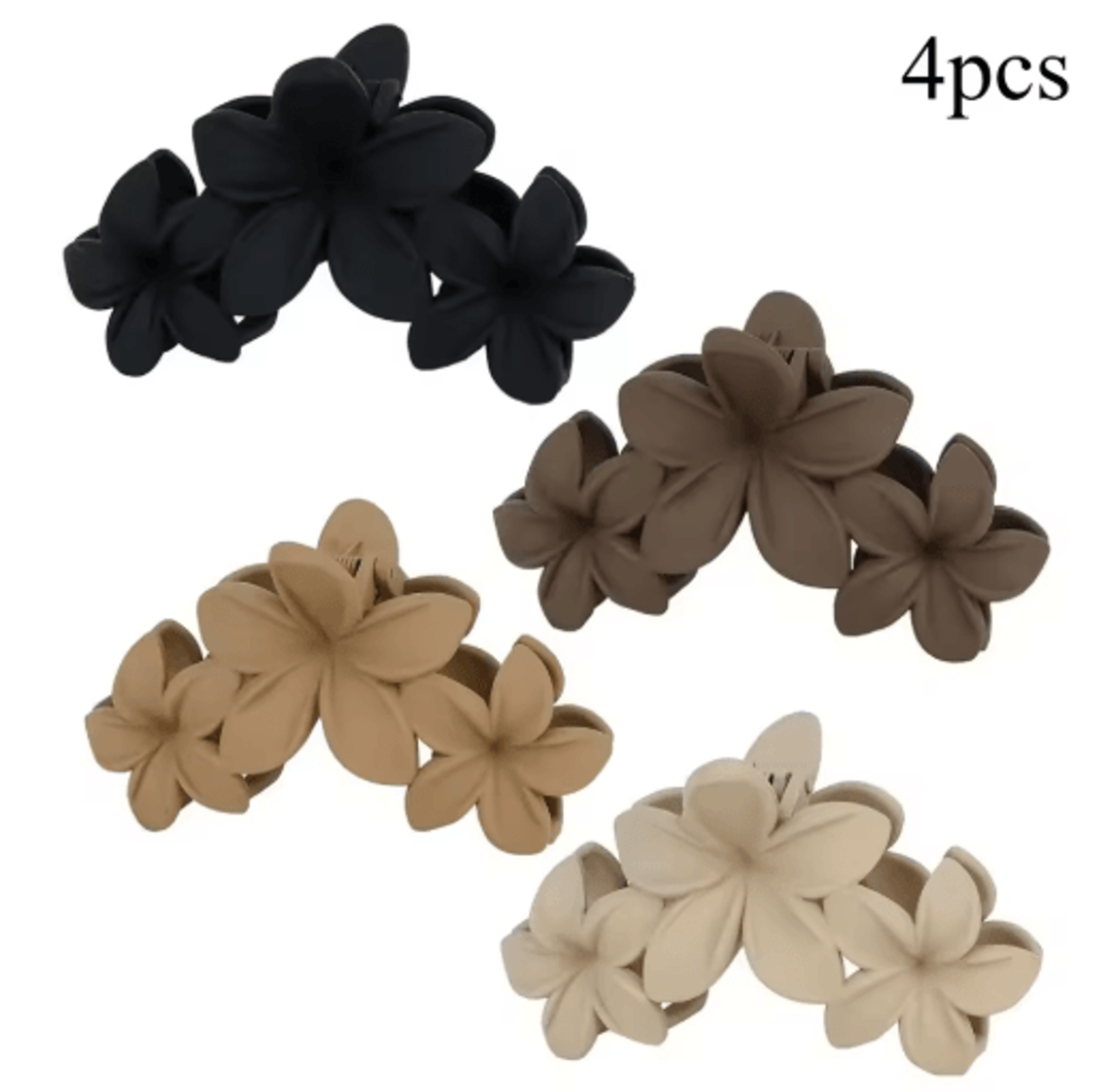 Vintage Flower Shark Hair Clip  Frosted Grab Clip Hair Accessory For Women 1