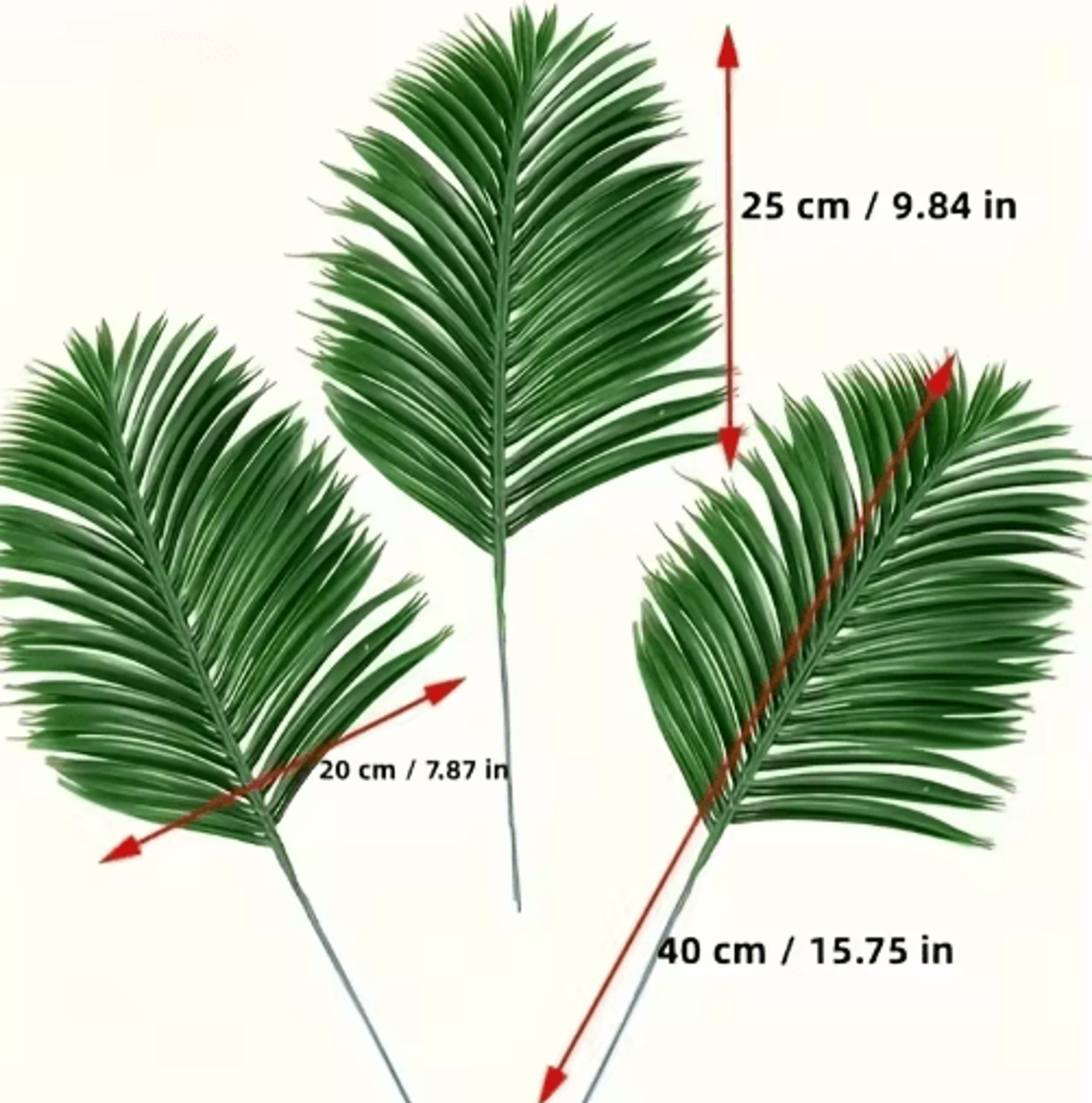 Artificial Tropical Palm Leaves With Stems  Plastic Greenery For Home Garden  Event Decor 3