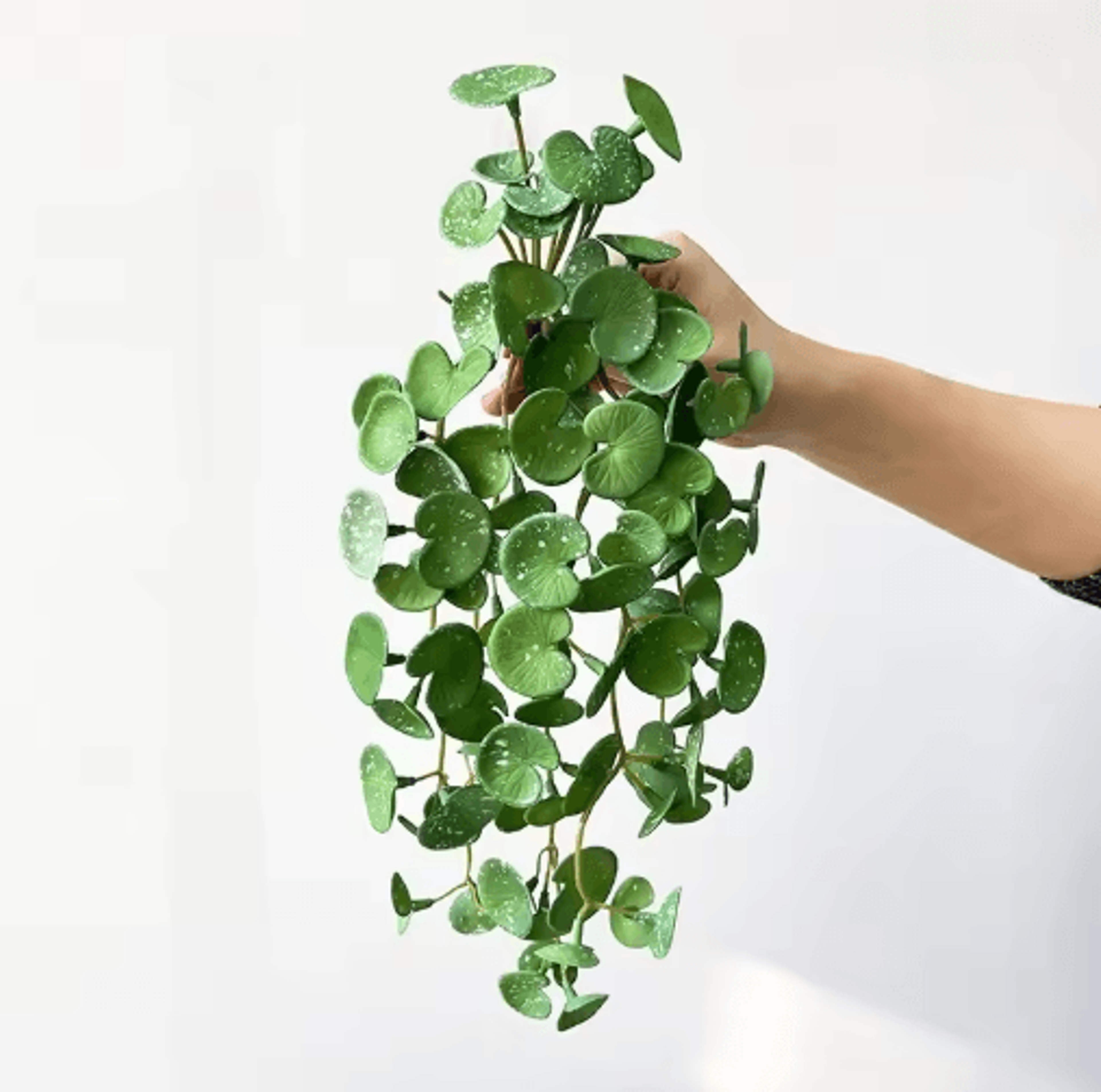 Artificial Copper Coin Grass Plant Bouquet  Lifelike Green Wall Hanging For Home  Office Decor 2