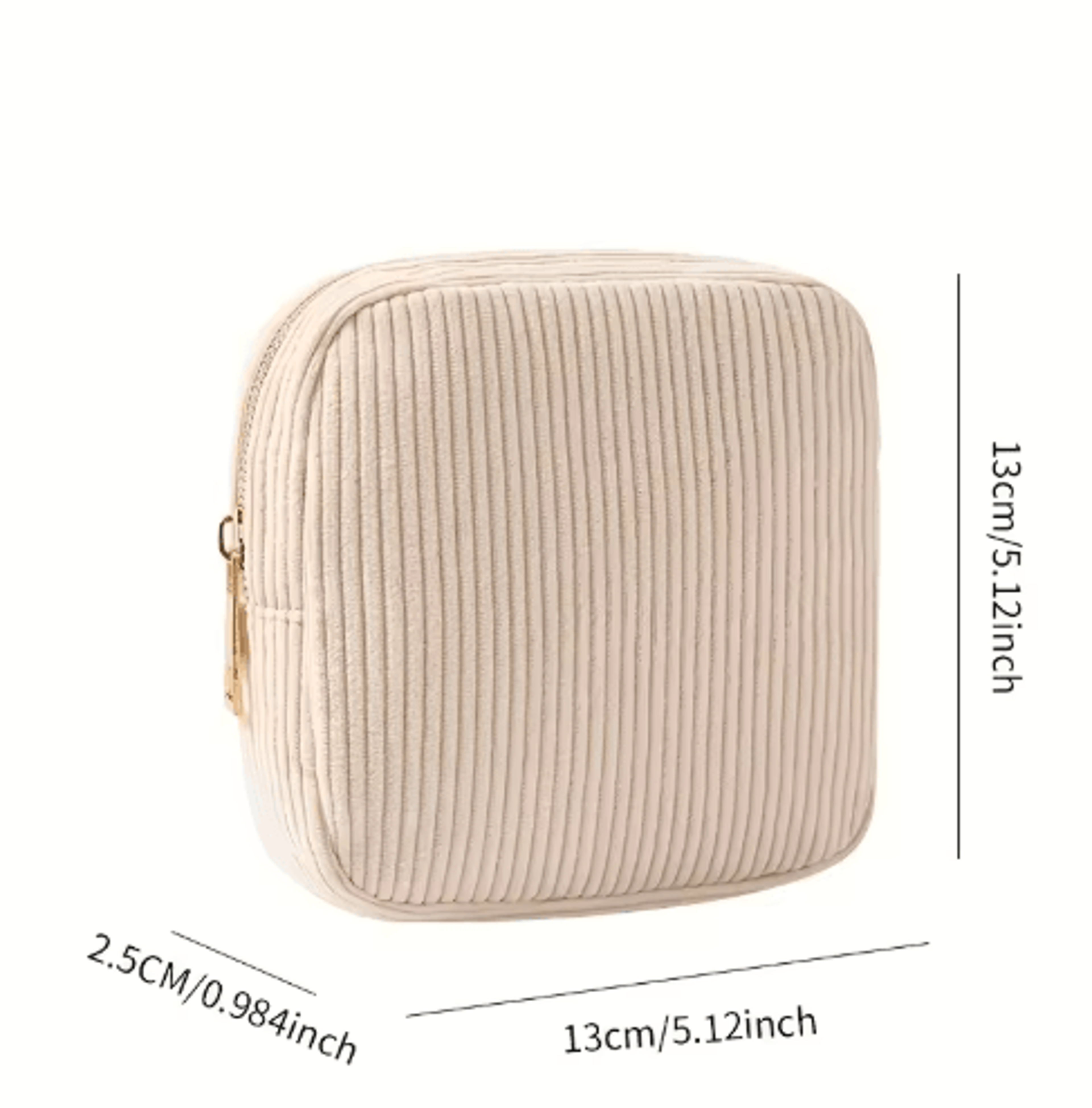 Corduroy Makeup Bag  Large Capacity Cosmetic  Toiletry Organizer For Travel And Daily Use 5