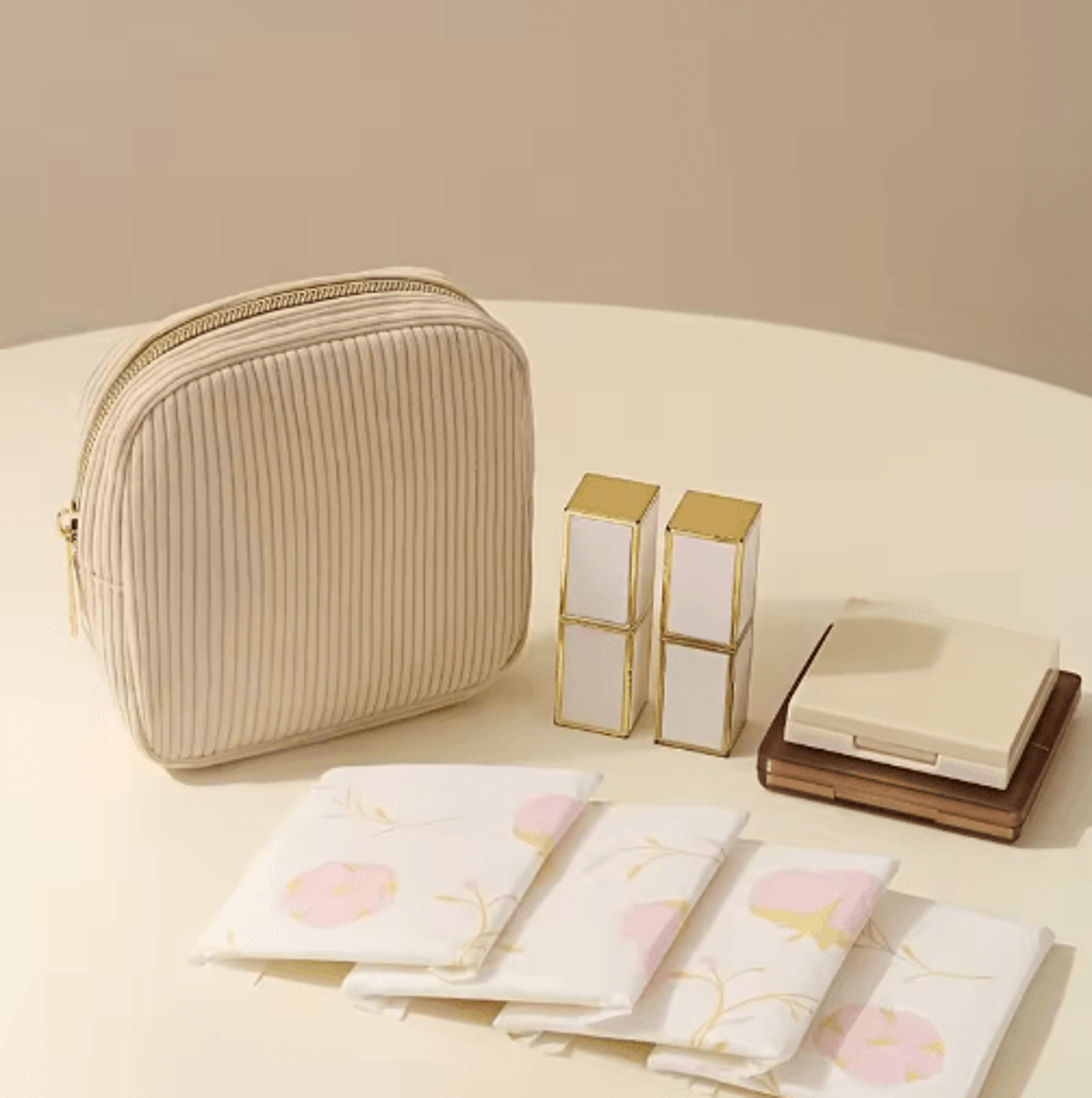 Corduroy Makeup Bag  Large Capacity Cosmetic  Toiletry Organizer For Travel And Daily Use 7