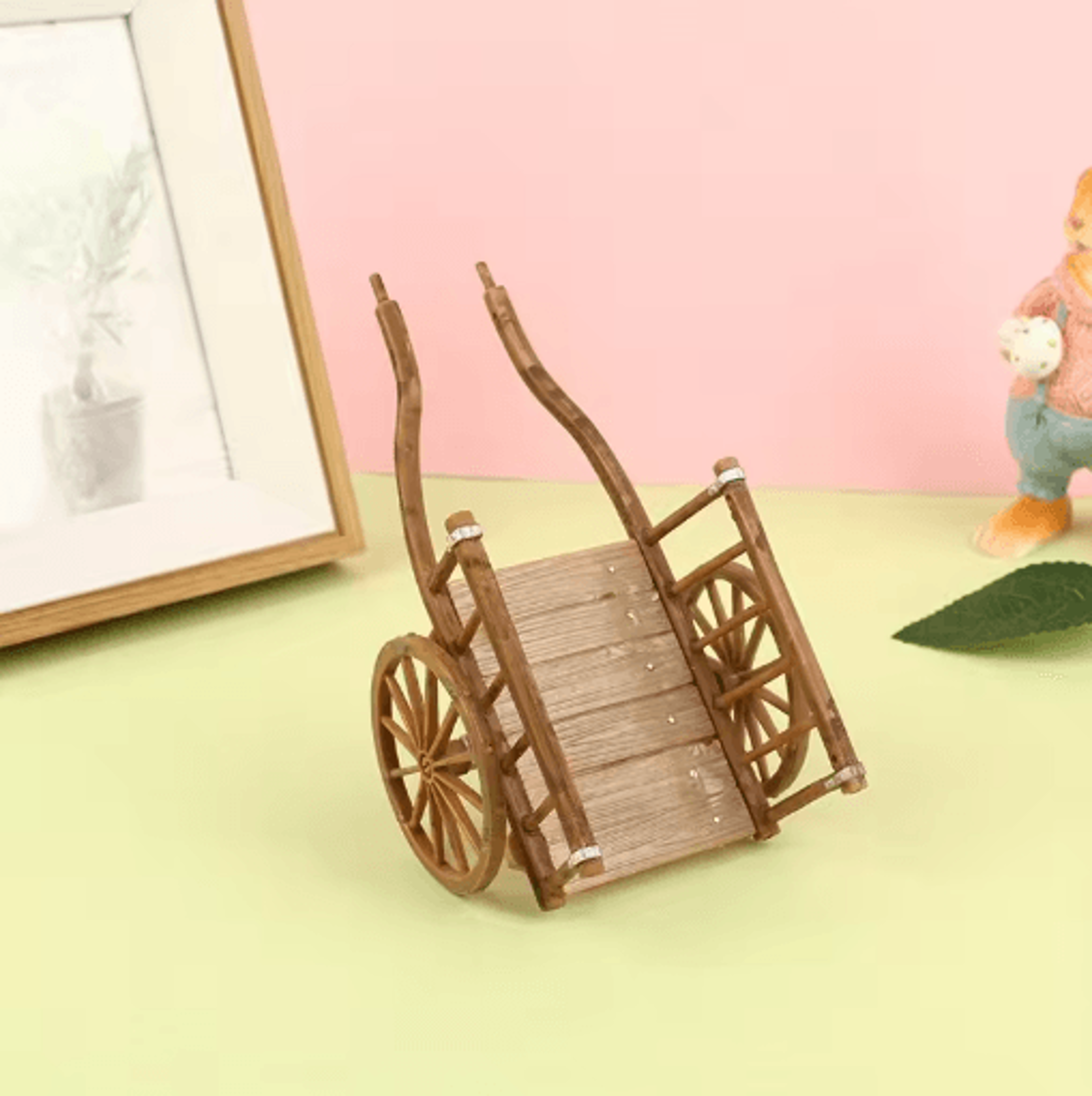 dollhouse mini cart model – realistic miniature garden accessory for diy displays