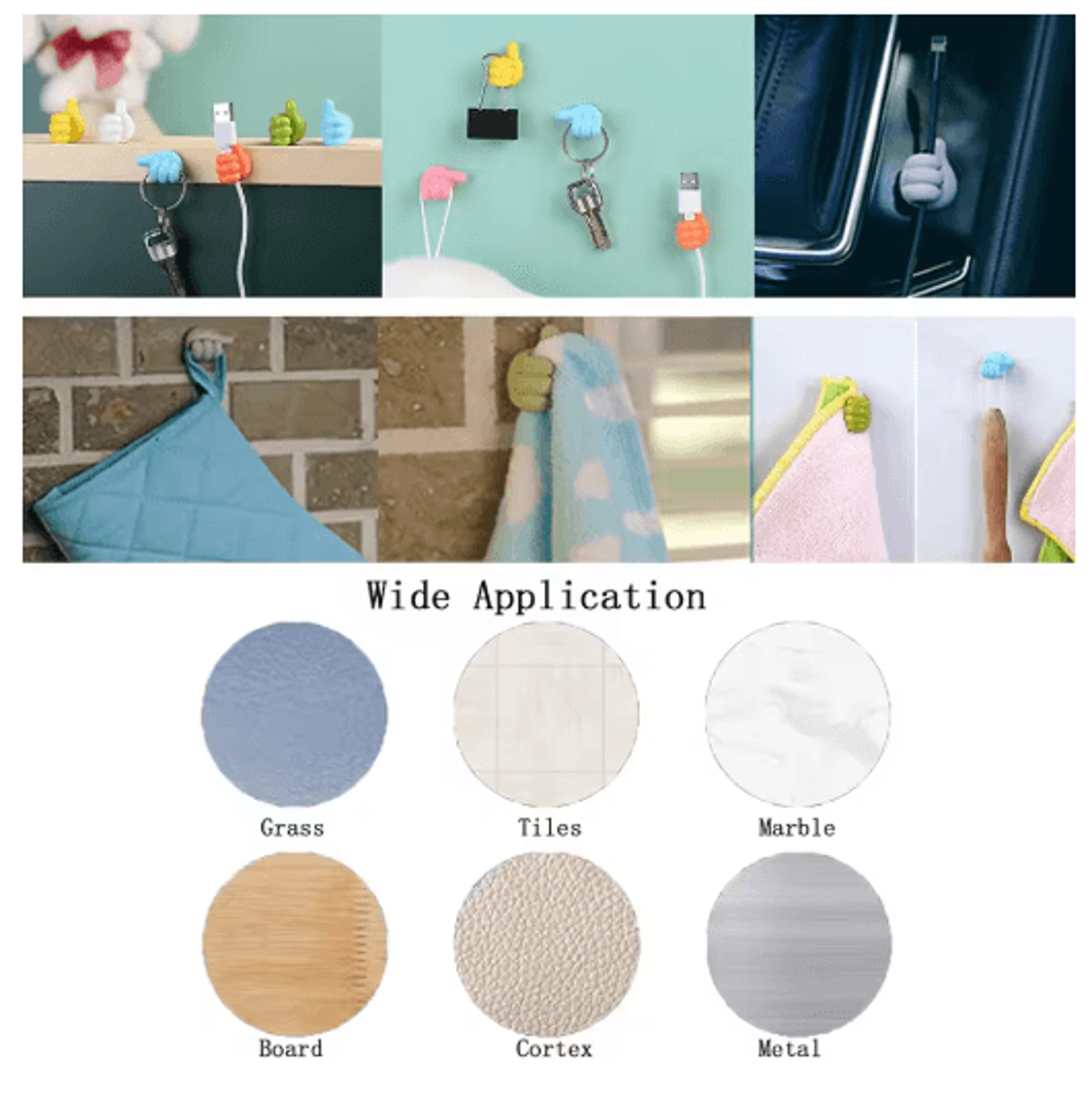 Mini Silicone Cable Organizer Clips 10 Pack Thumb Style Cord Holders For Charging Cables And Earpho 8