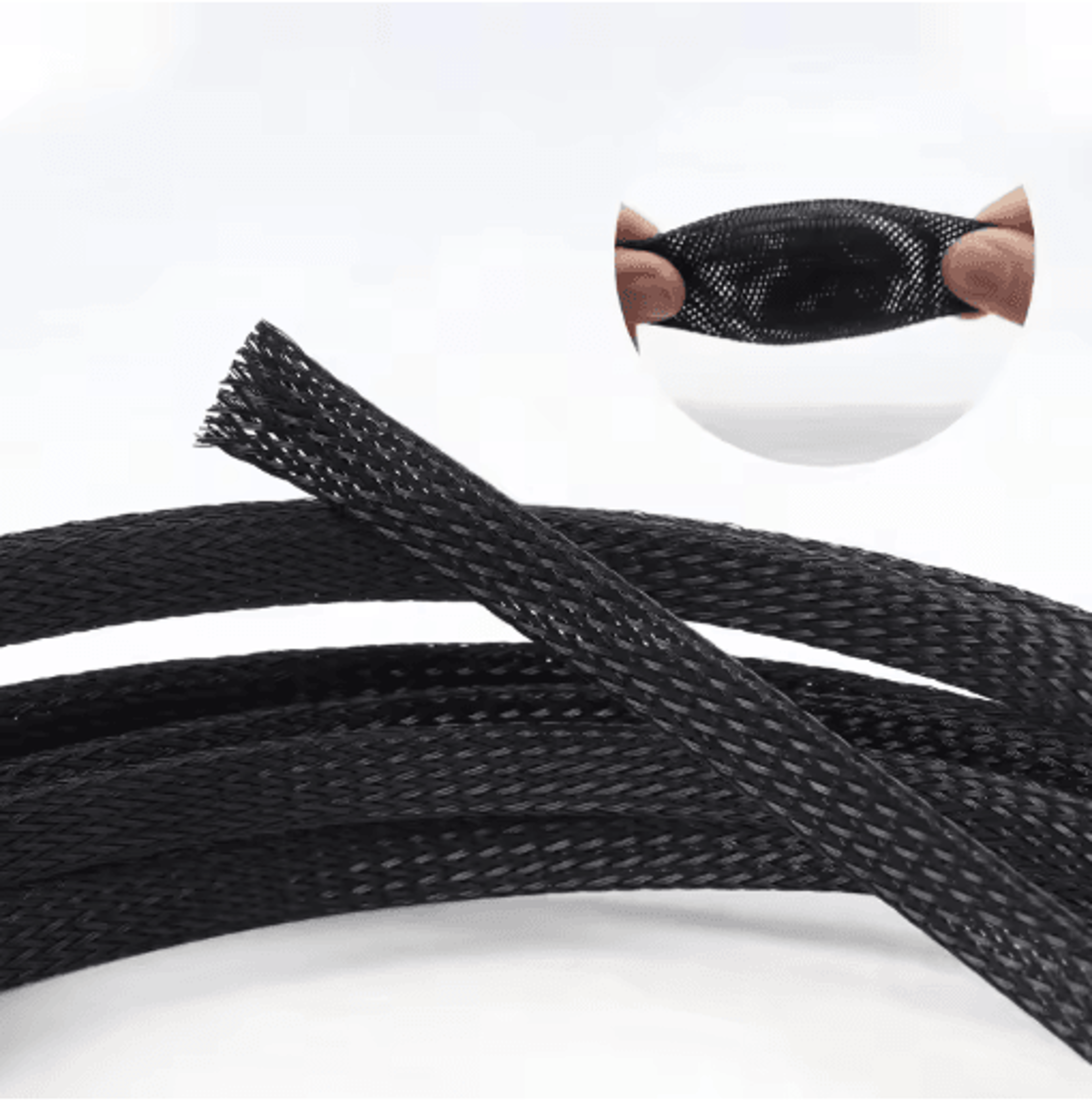 expandable braided cable sleeve pet nylon wire mesh protector for cords and wires