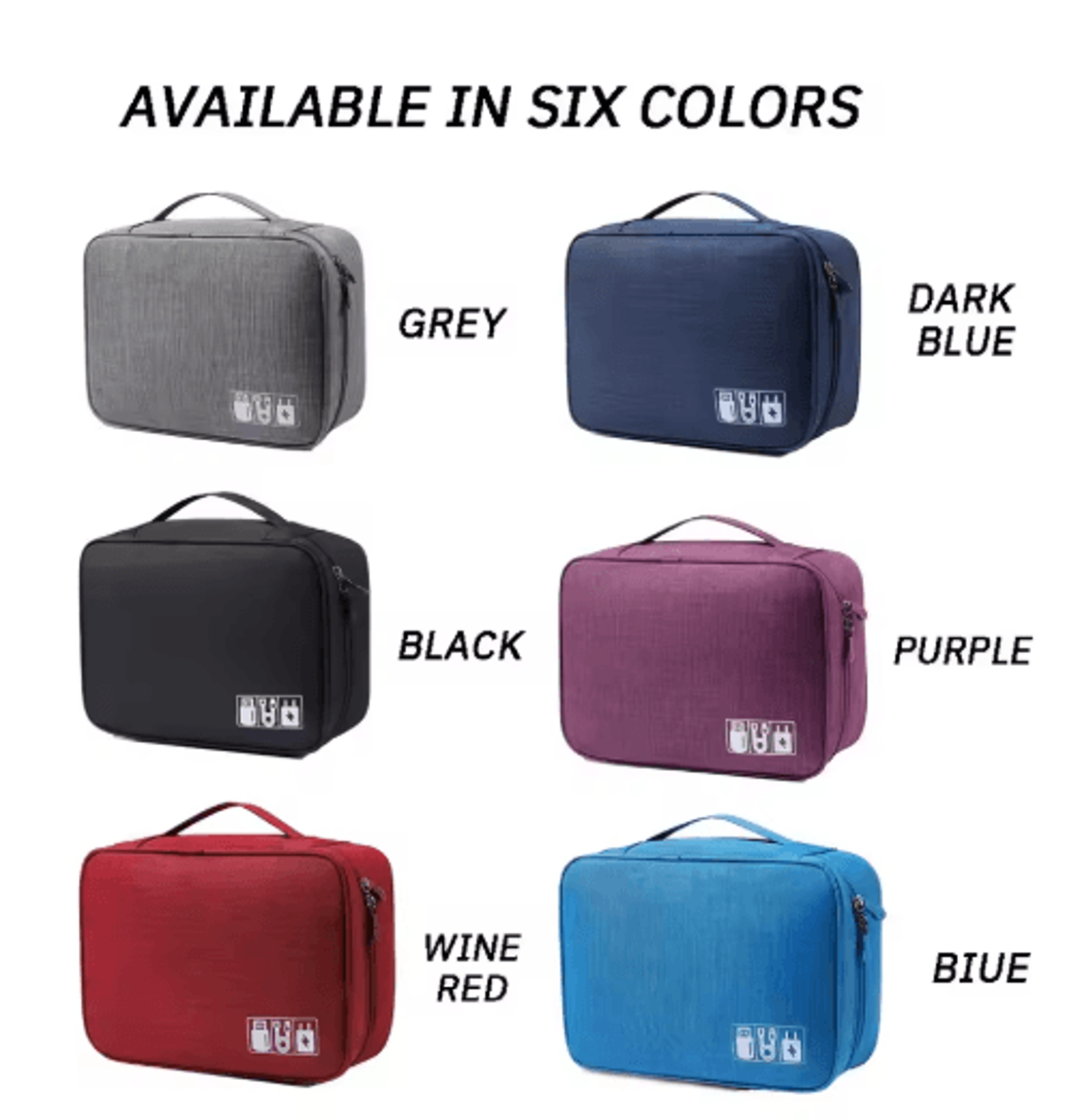 Portable Waterproof Cable Organizer Pouch Travel Storage Bag For USB Cables Chargers And Electronic 8