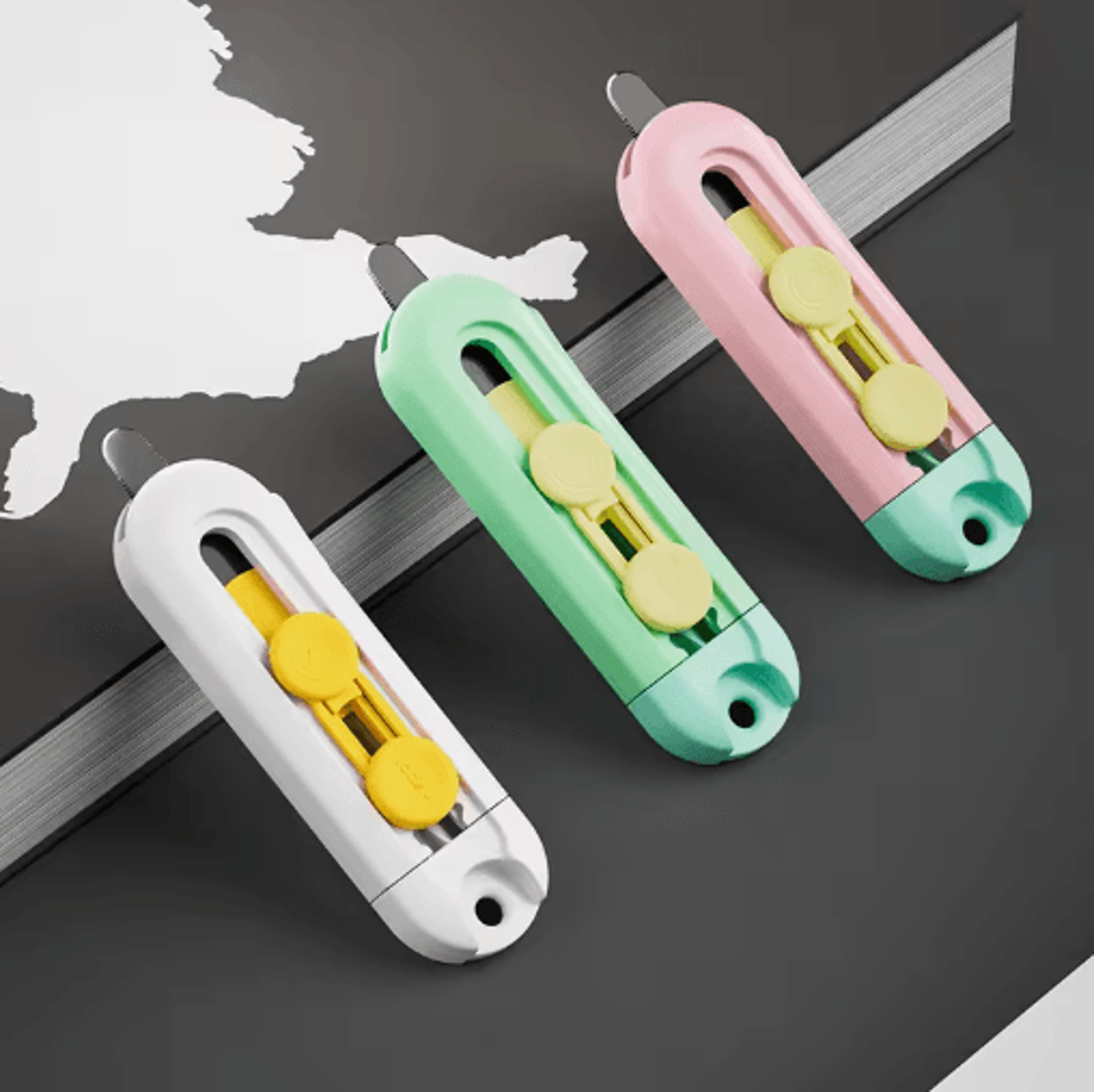 mini magnetic art utility knife – cute portable paper cutter for office & unboxing