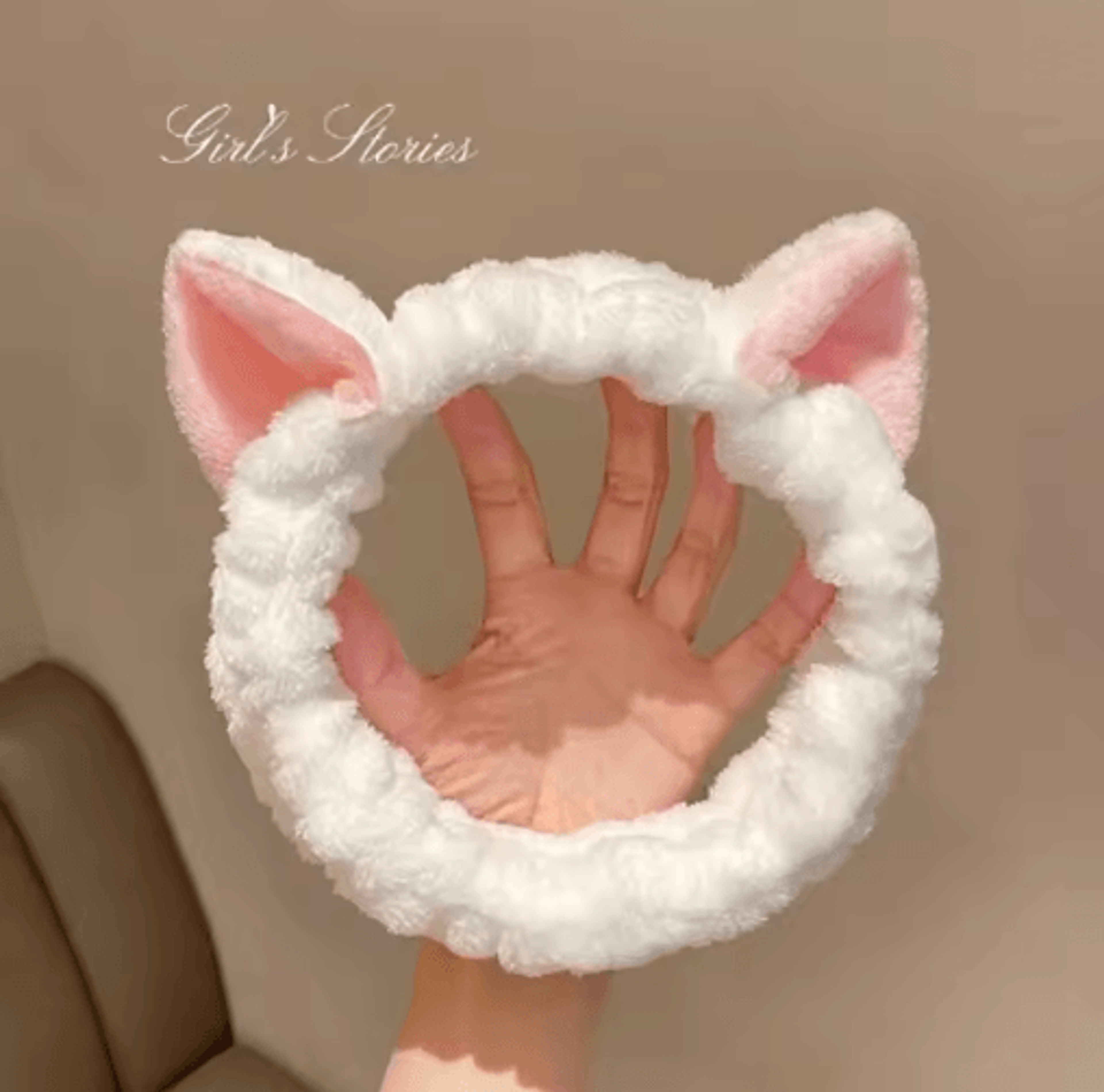 Cute Cat Coral Plush Hairband  Soft Bow Headband For Makeup  Face Washing 2
