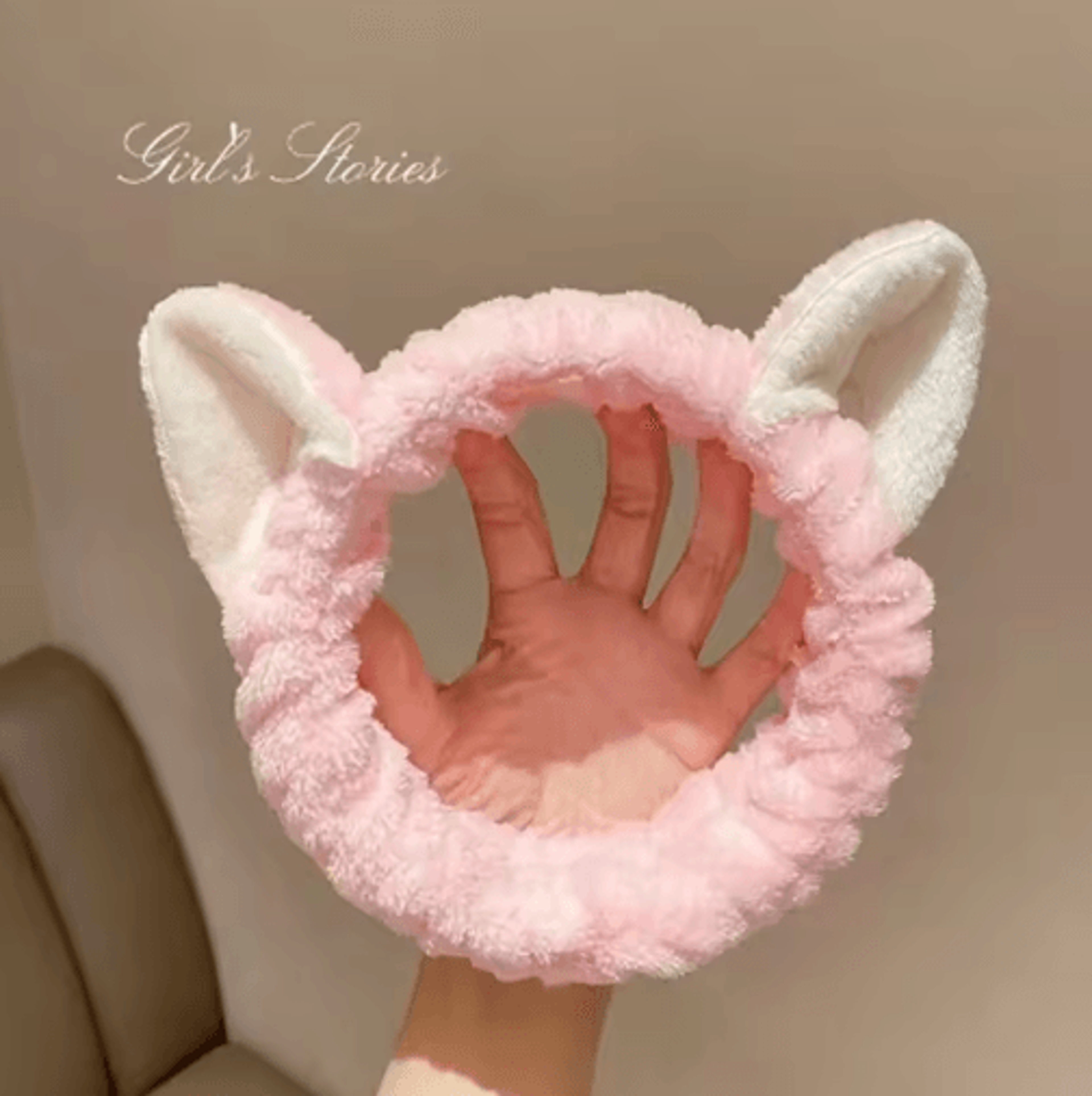 Cute Cat Coral Plush Hairband  Soft Bow Headband For Makeup  Face Washing 4