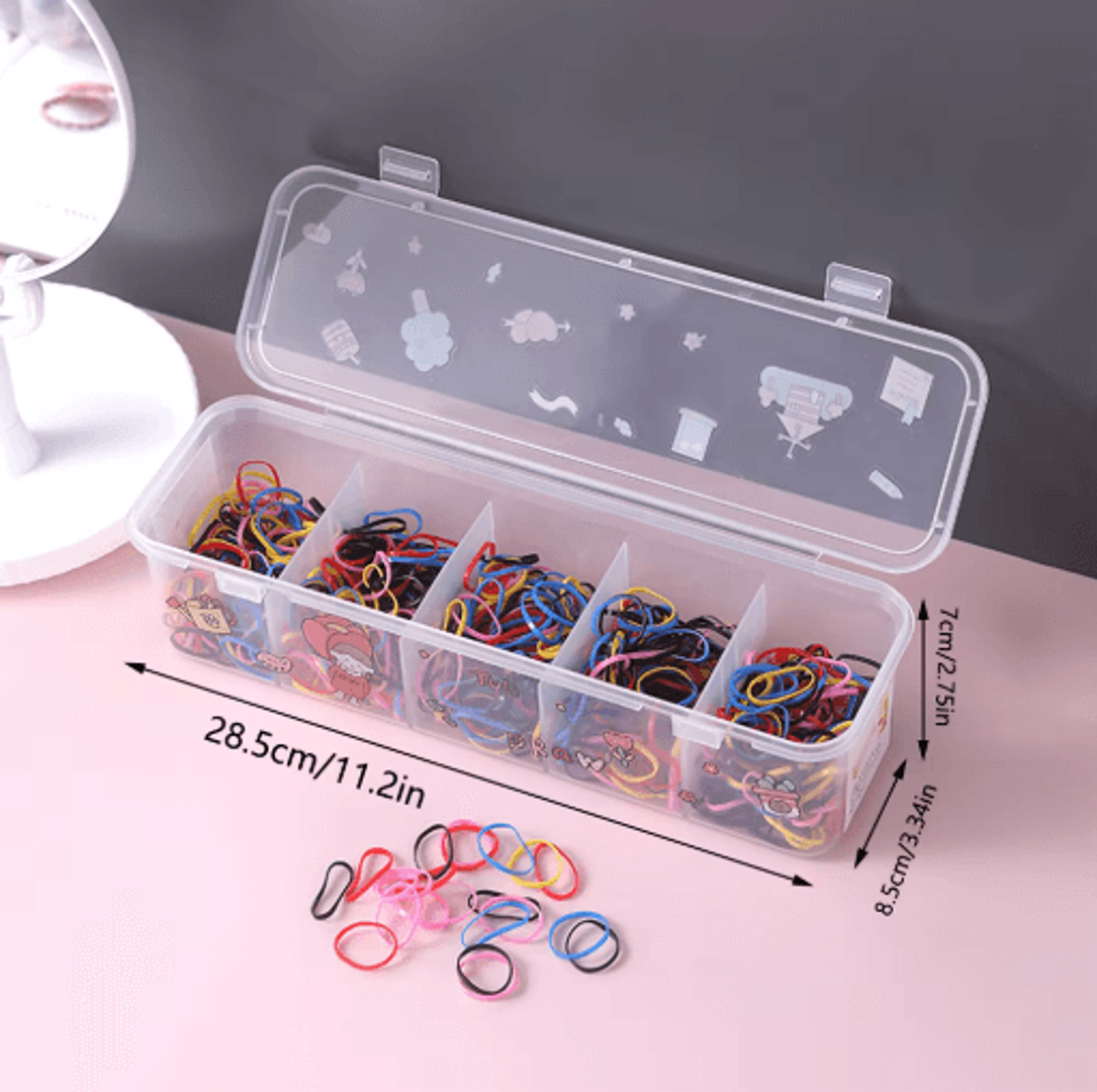 5 Compartment Plastic Jewelry And Hair Accessories Storage Box Desktop Organizer 3