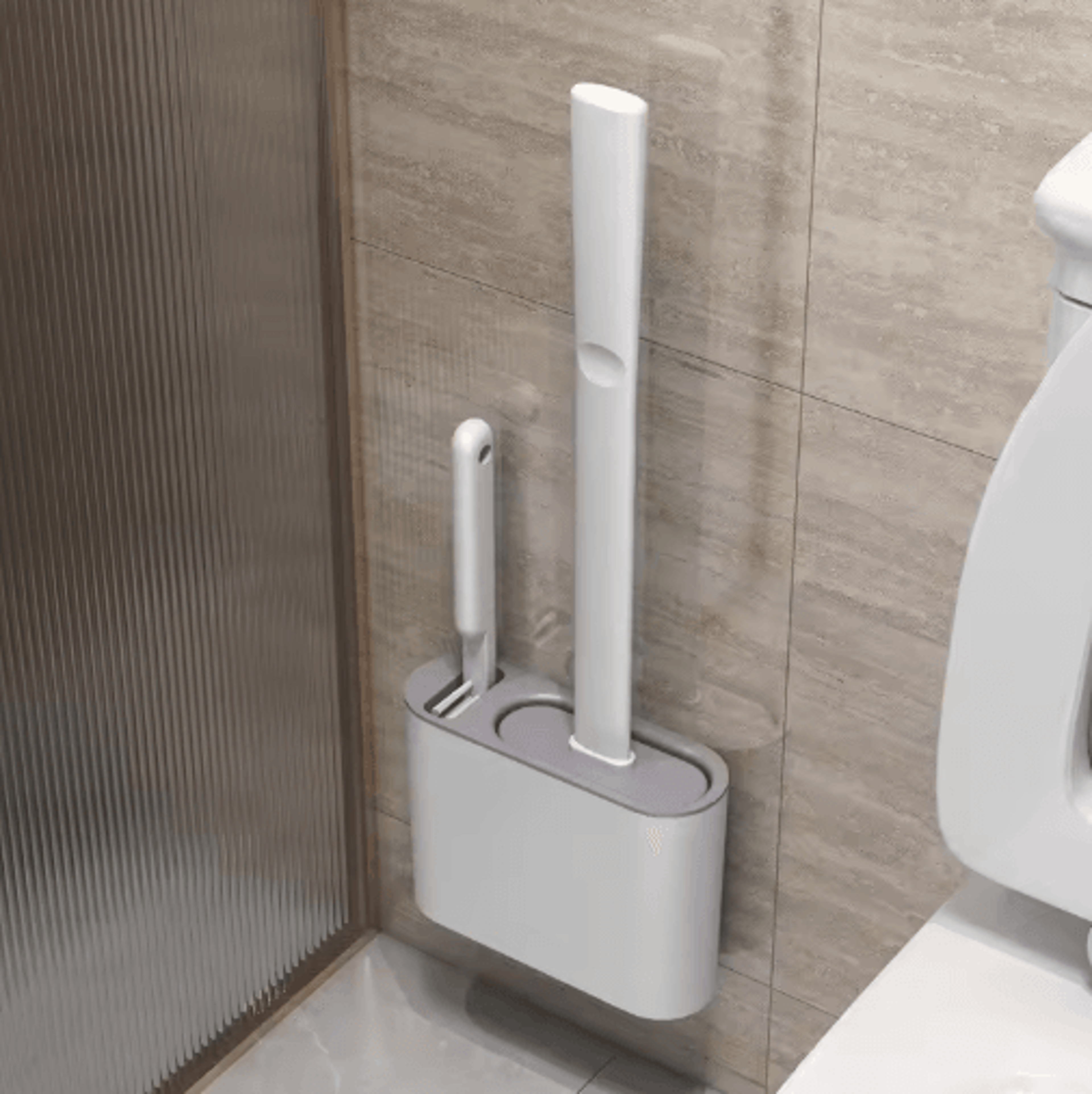 no-dead-corner toilet brush wall-mounted toilet cleaning set