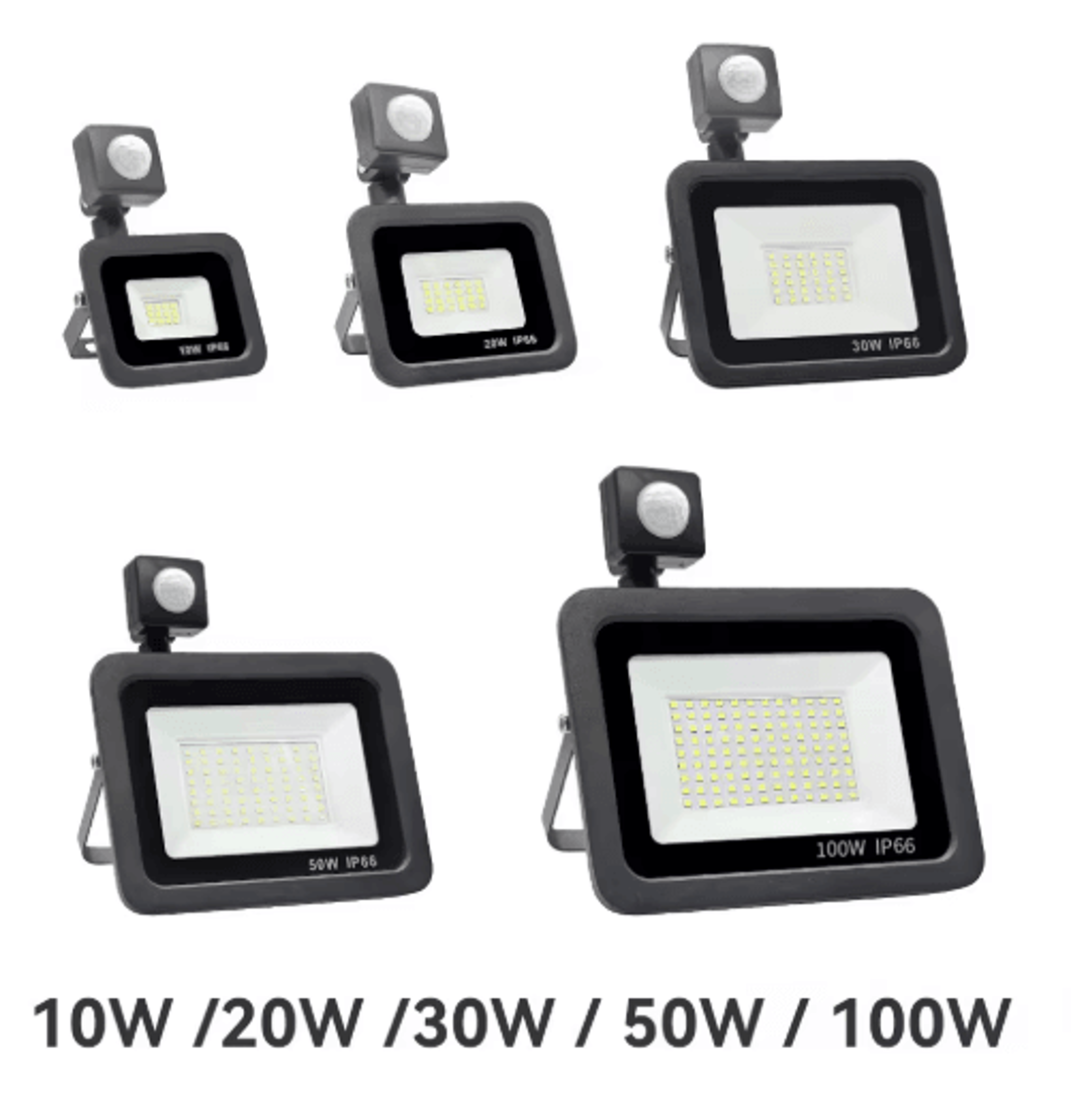 BrightSense Outdoor LED Floodlight With PIR Motion Sensor 10W100W IP66 6