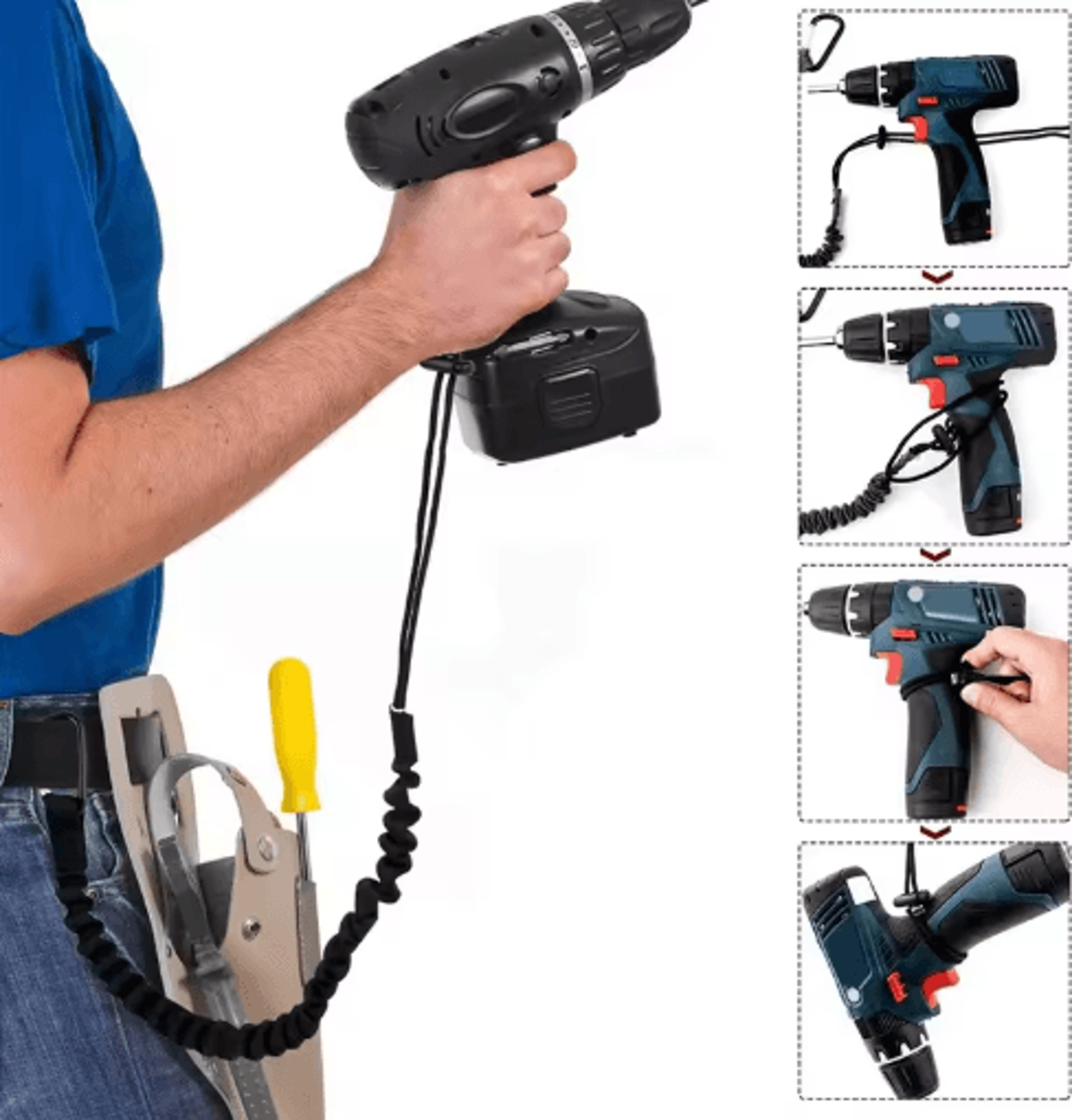 professional safety lanyard with elastic buffer and carabiner high altitude anti fall protection belt