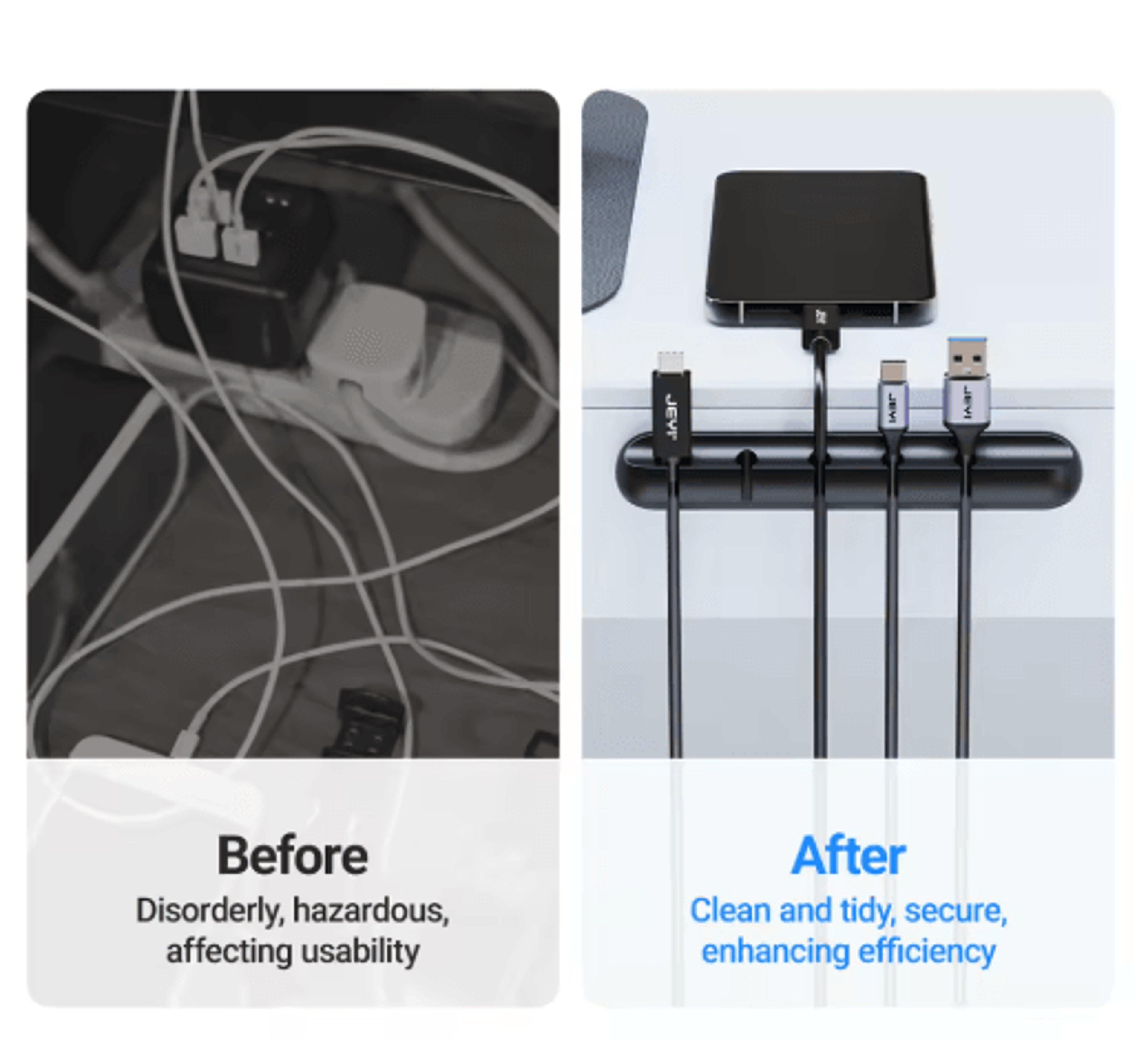 Adhesive Cable Holder Clips For Desktop  Nightstand Cord Management 7
