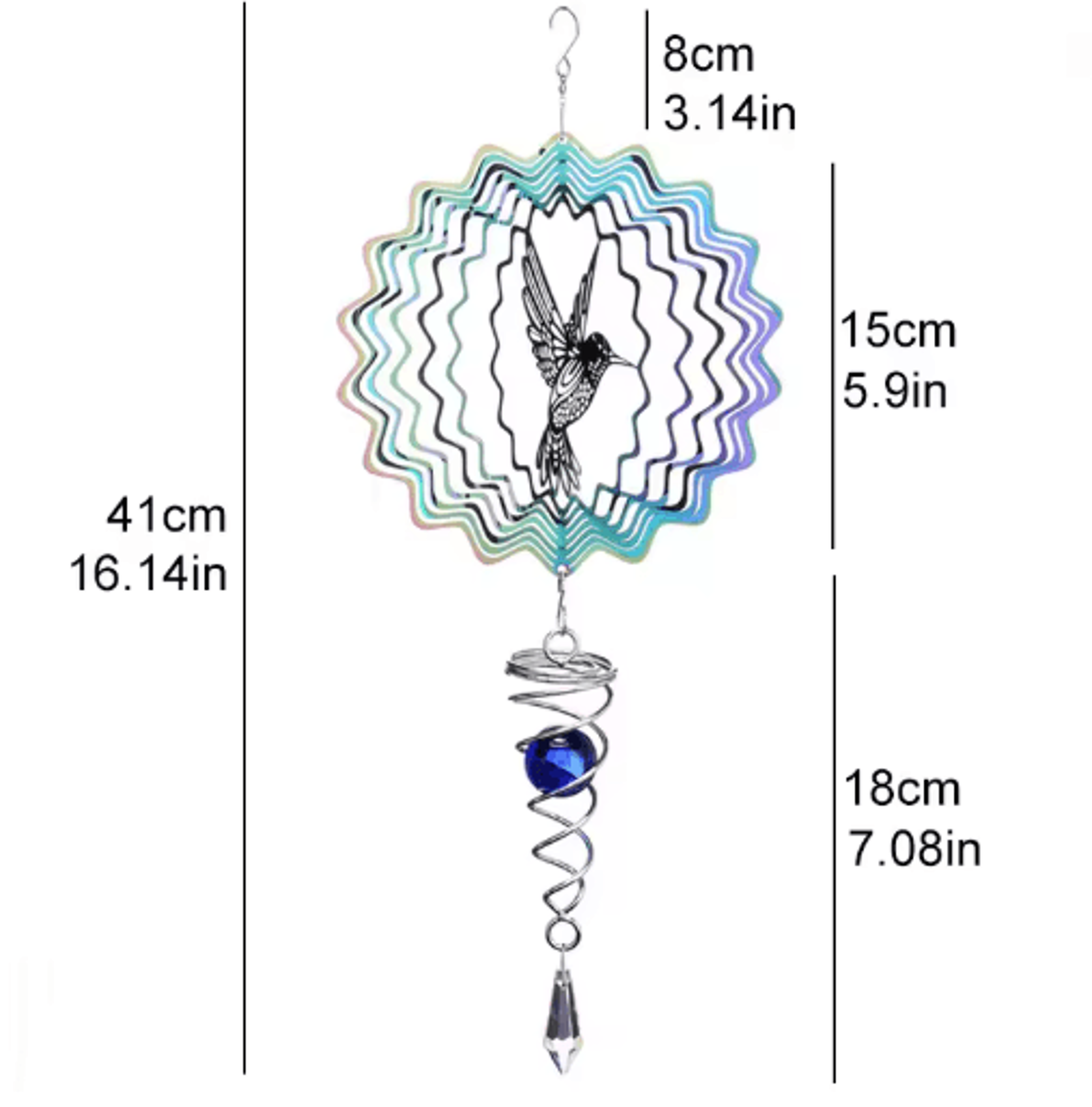 3D Crystal Hummingbird Wind Chimes Sun Catcher Pendant 2