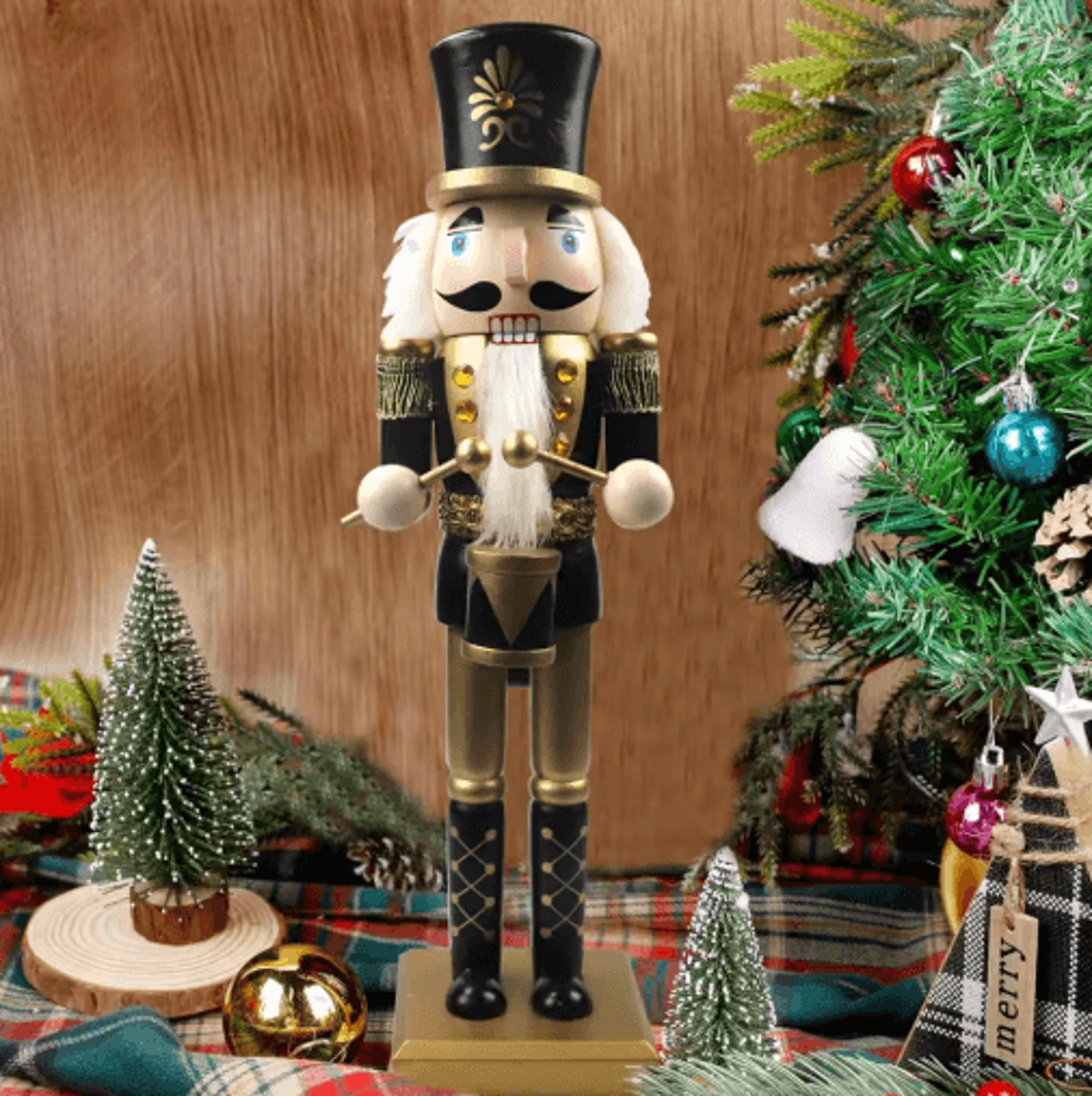 classic tabletop nutcracker ornament – festive holiday figurine for home and garden decor