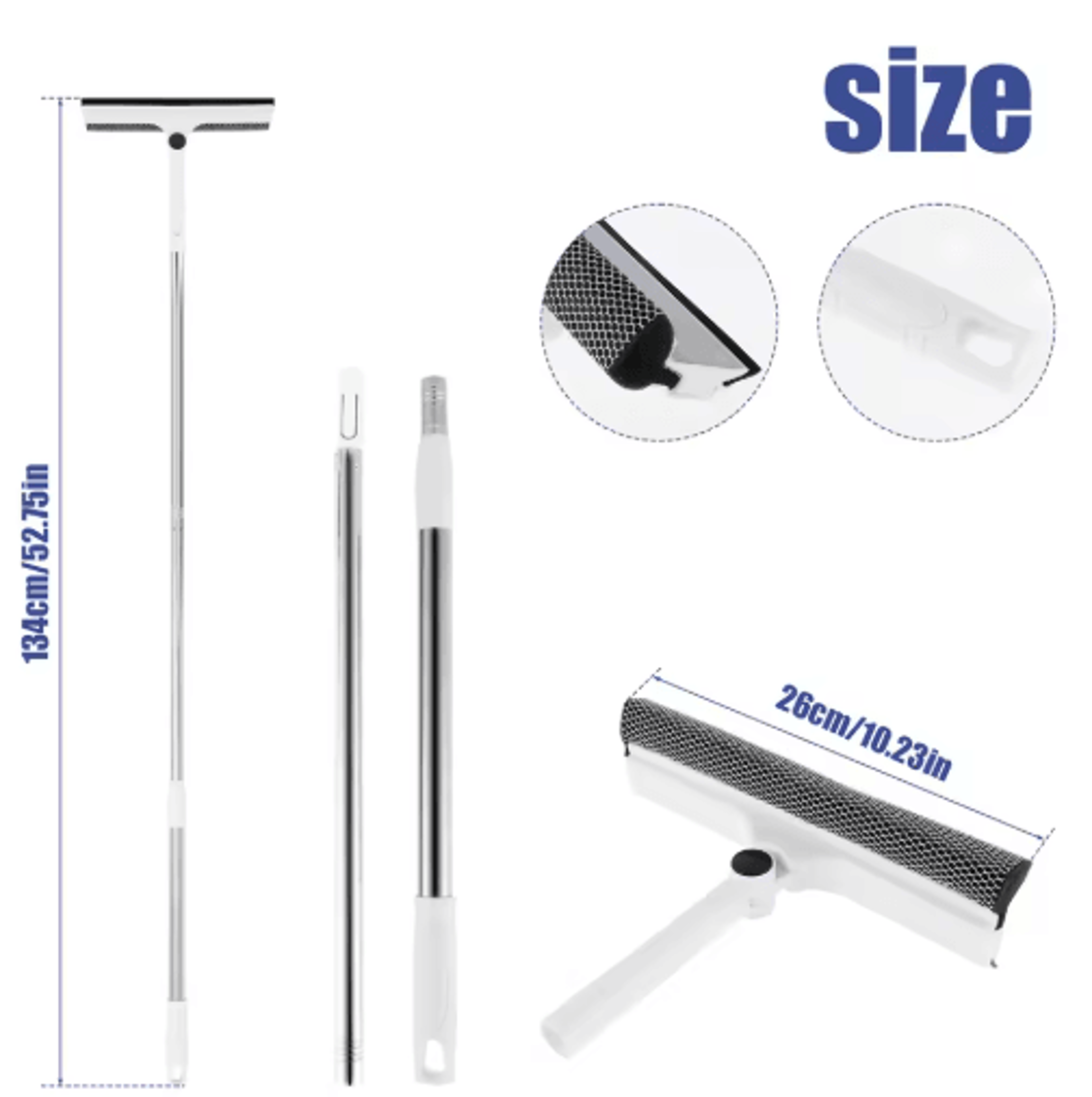 Extendable Window Cleaner Tool Set  180 Rotatable Long Handle Window Mop  Squeegee 3
