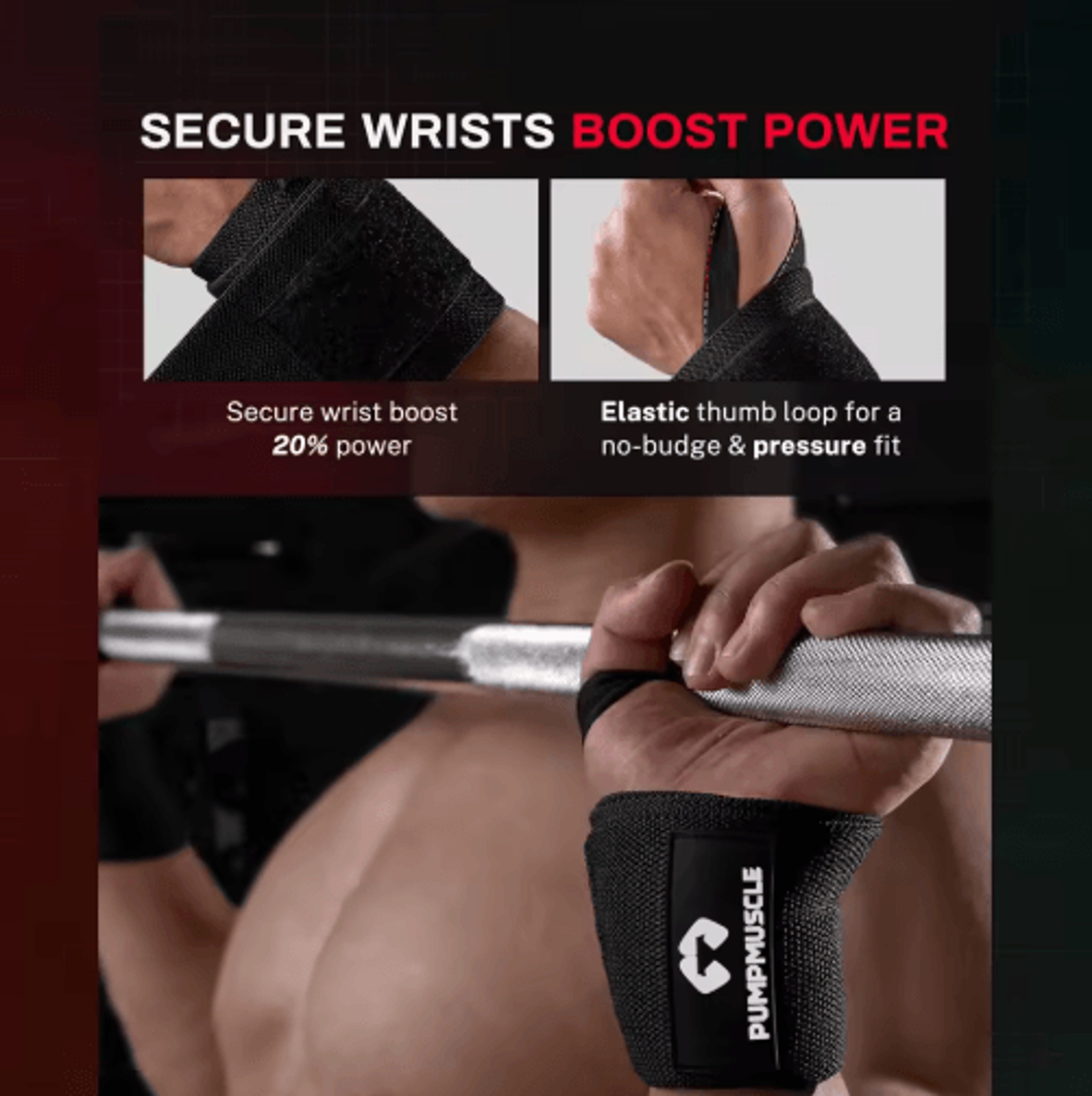 Heavy Duty Wrist Wraps For Weightlifting  Bench Press Wrist Support And Bar Grip Assist Straps 4