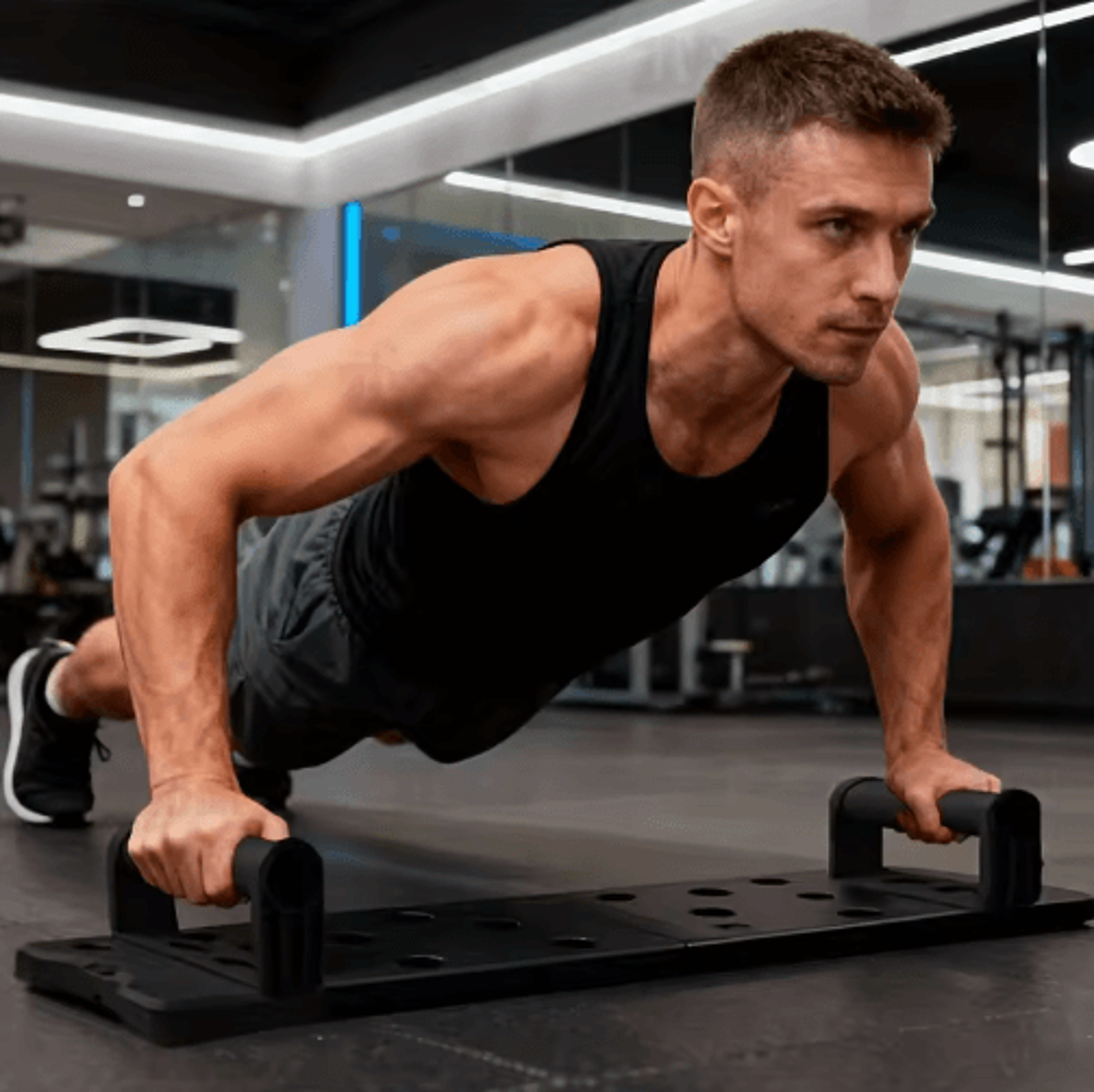 portable multifunctional push up board set with handles – foldable home upper body workout system