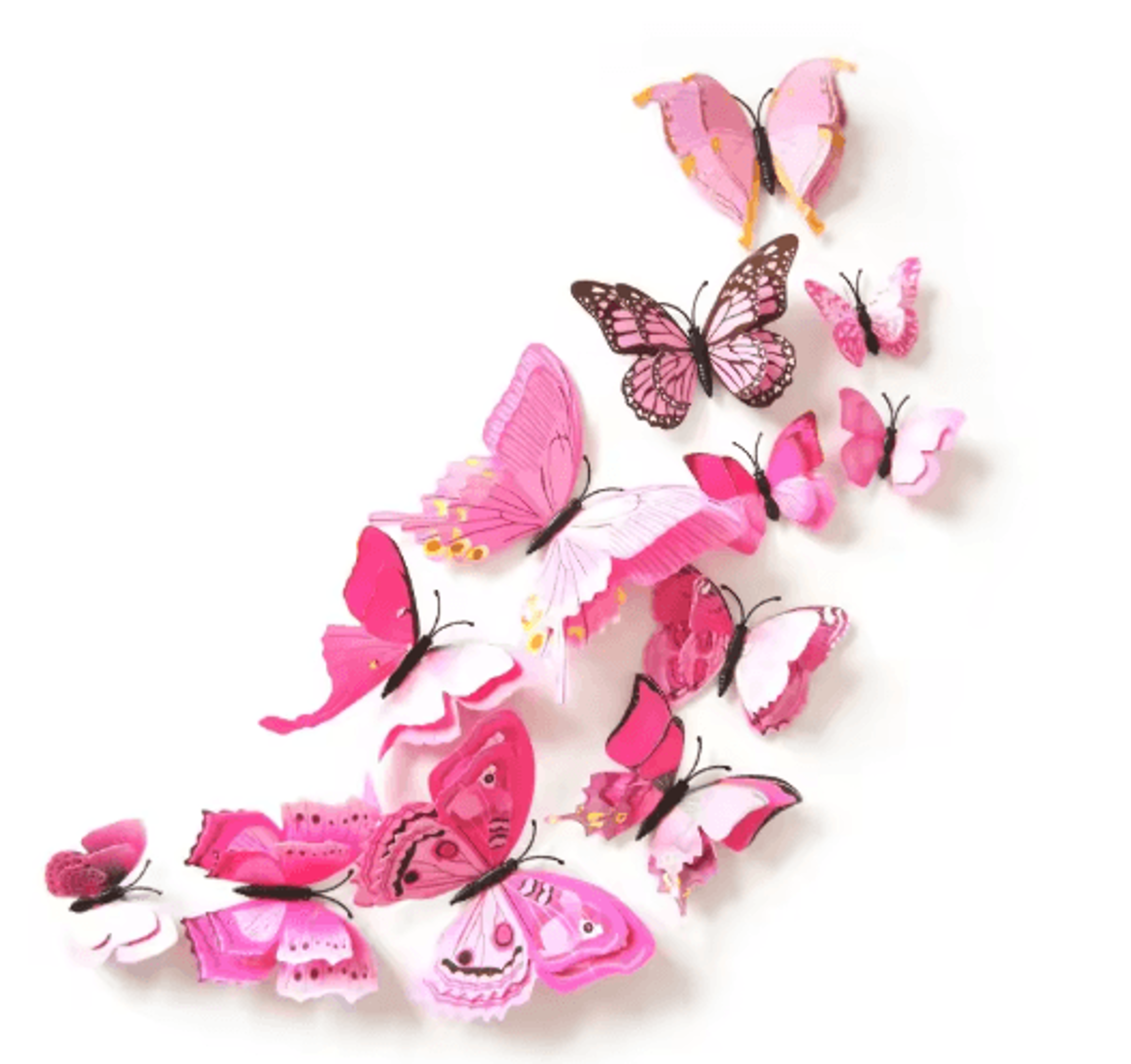 12 Piece 3D Double Layer Butterfly Wall Stickers For Elegant Home And Party Decor 4
