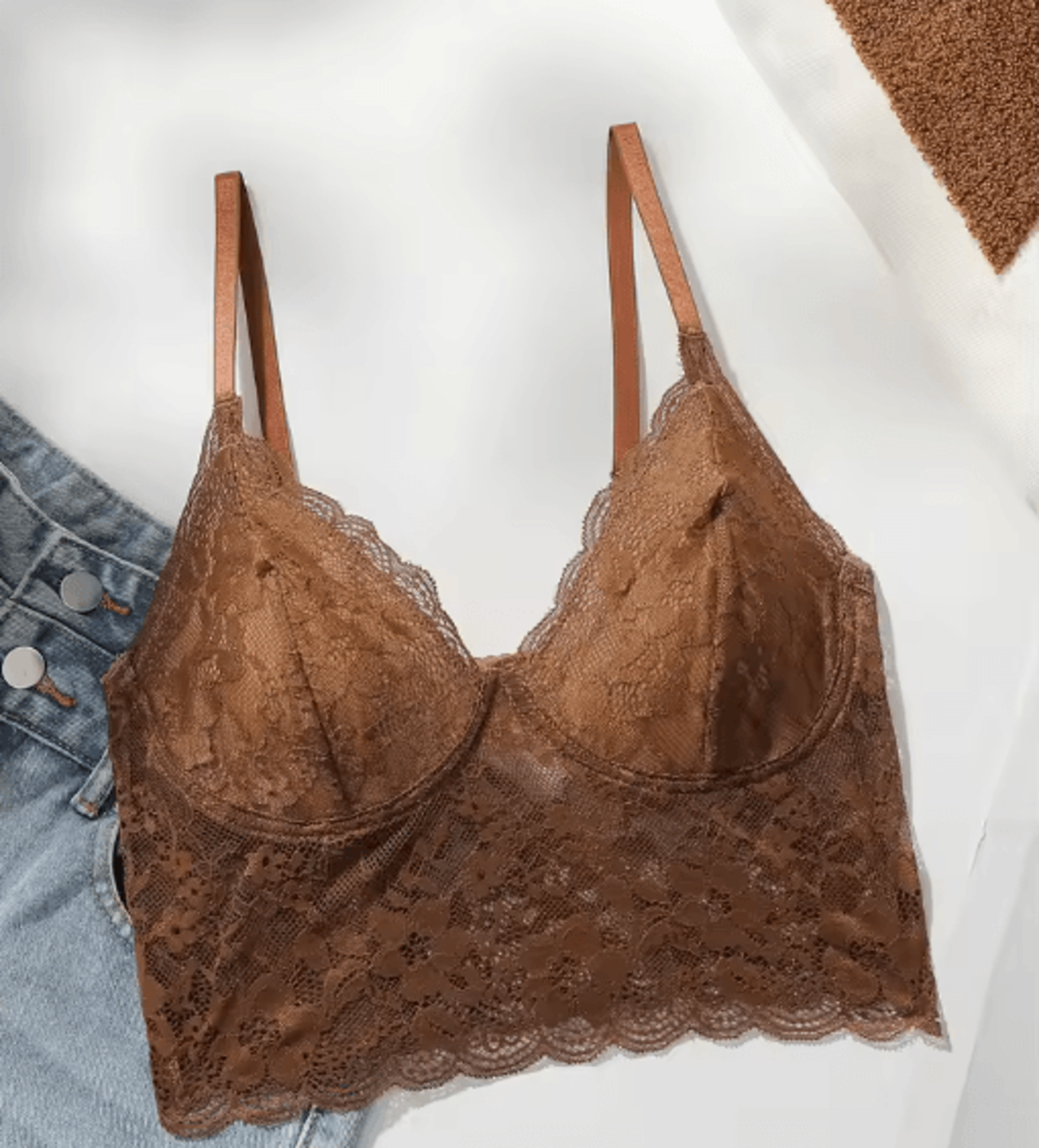 Embroidered Lace Wireless Push Up Bra With Adjustable Straps MR2641 1