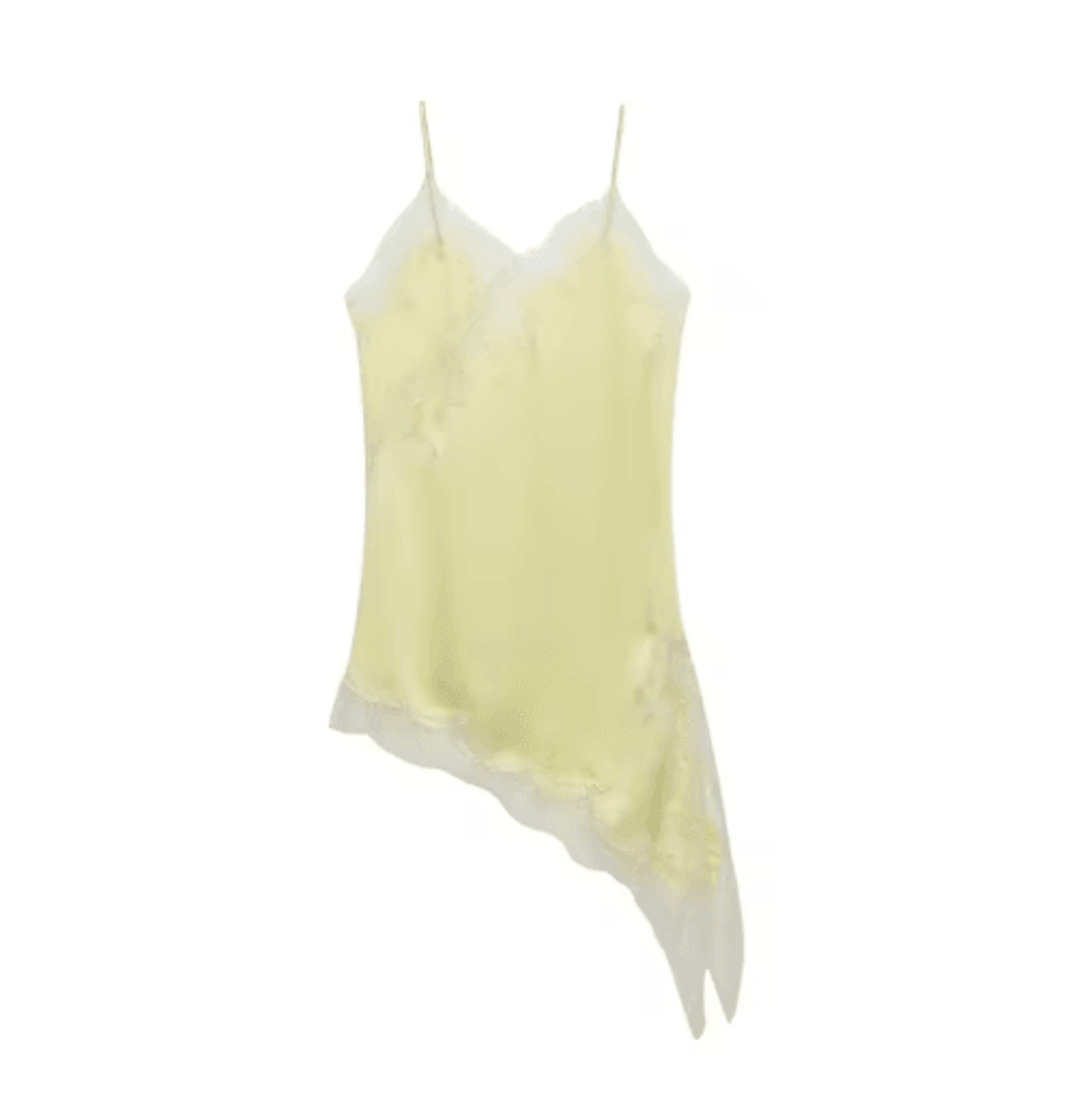 Combhasaki Satin Lace Trim Asymmetrical Cami  Flowy High Low Silk Layering Top 14