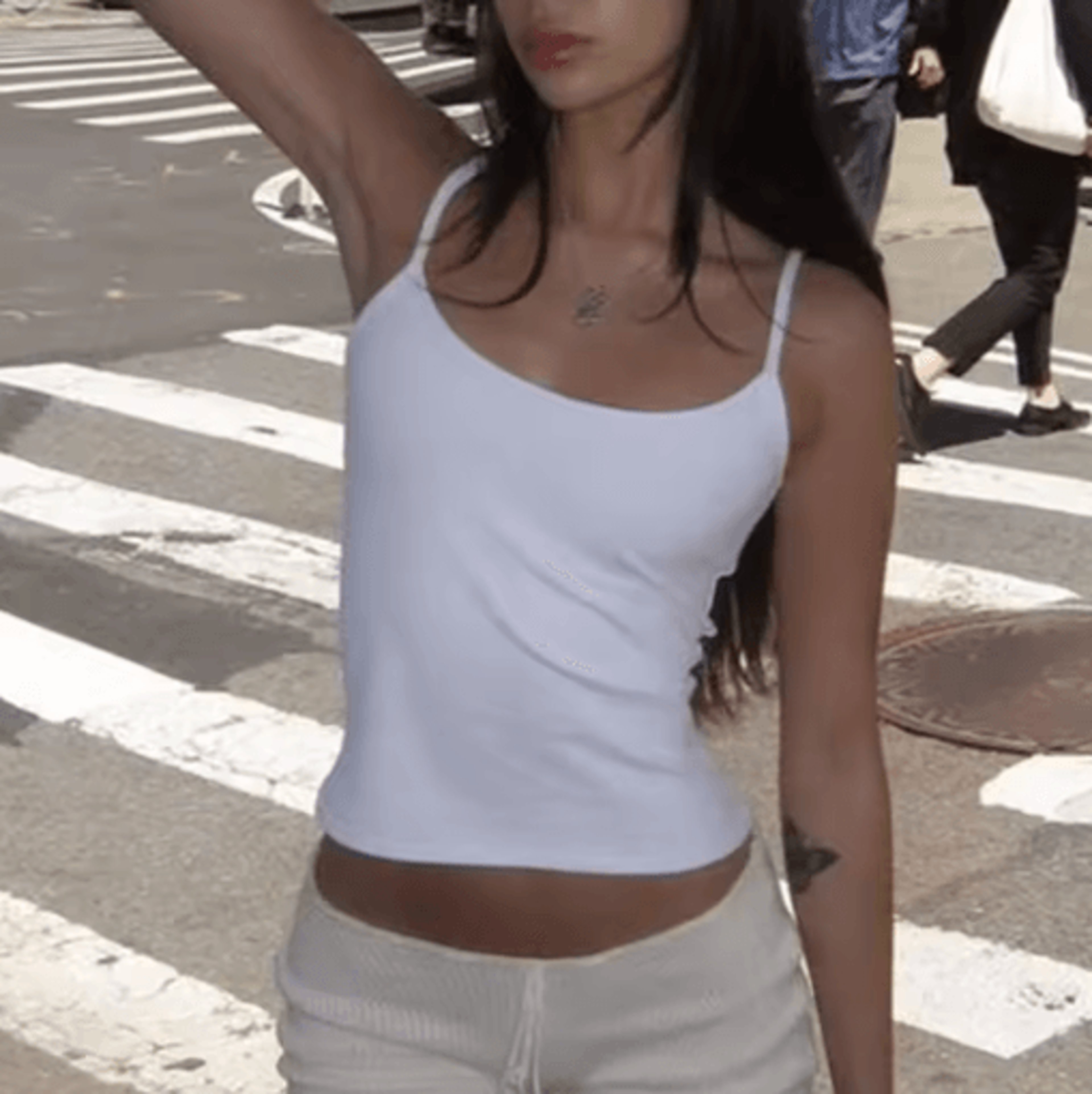 Y2K Vintage Basic Spaghetti Strap Cami Summer Sleeveless Cropped Tank 1