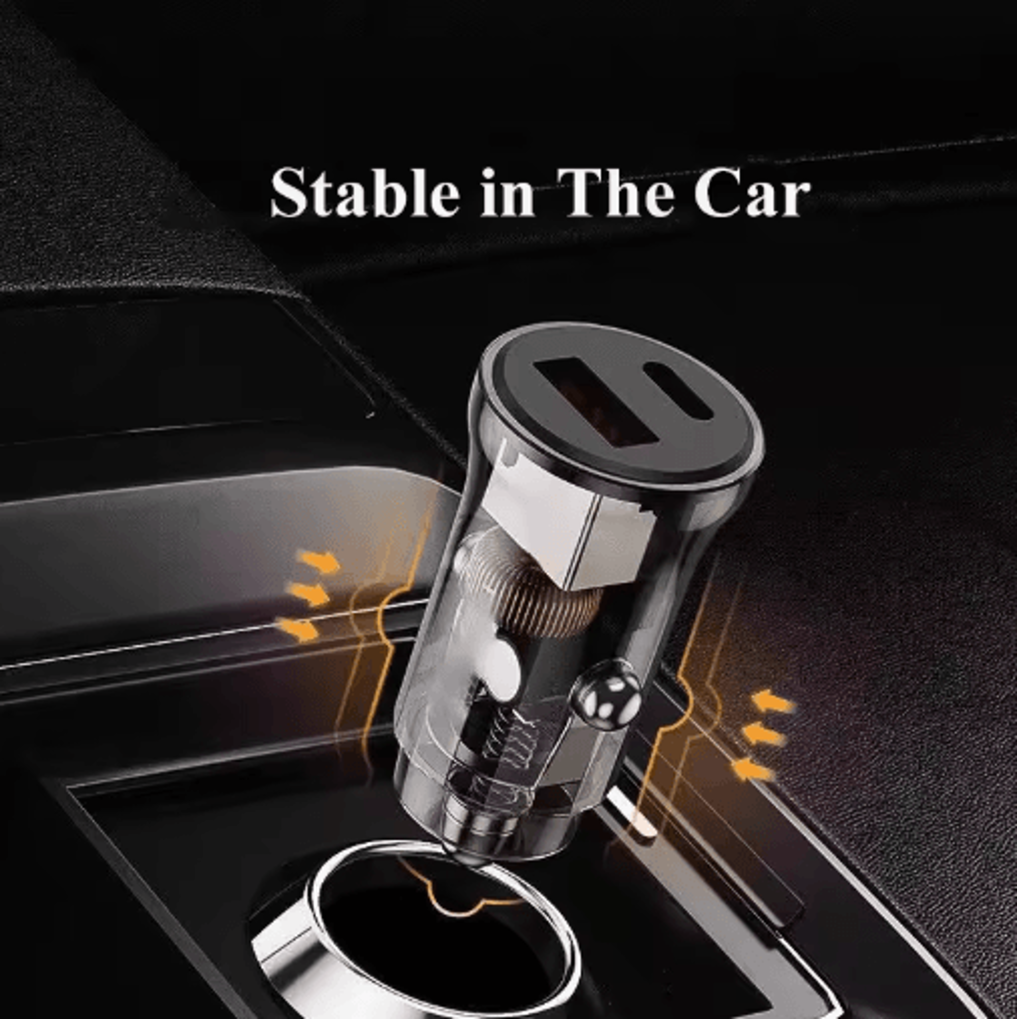 Transparent 30W PD USB C Car Charger Super Fast Type C Adapter 3