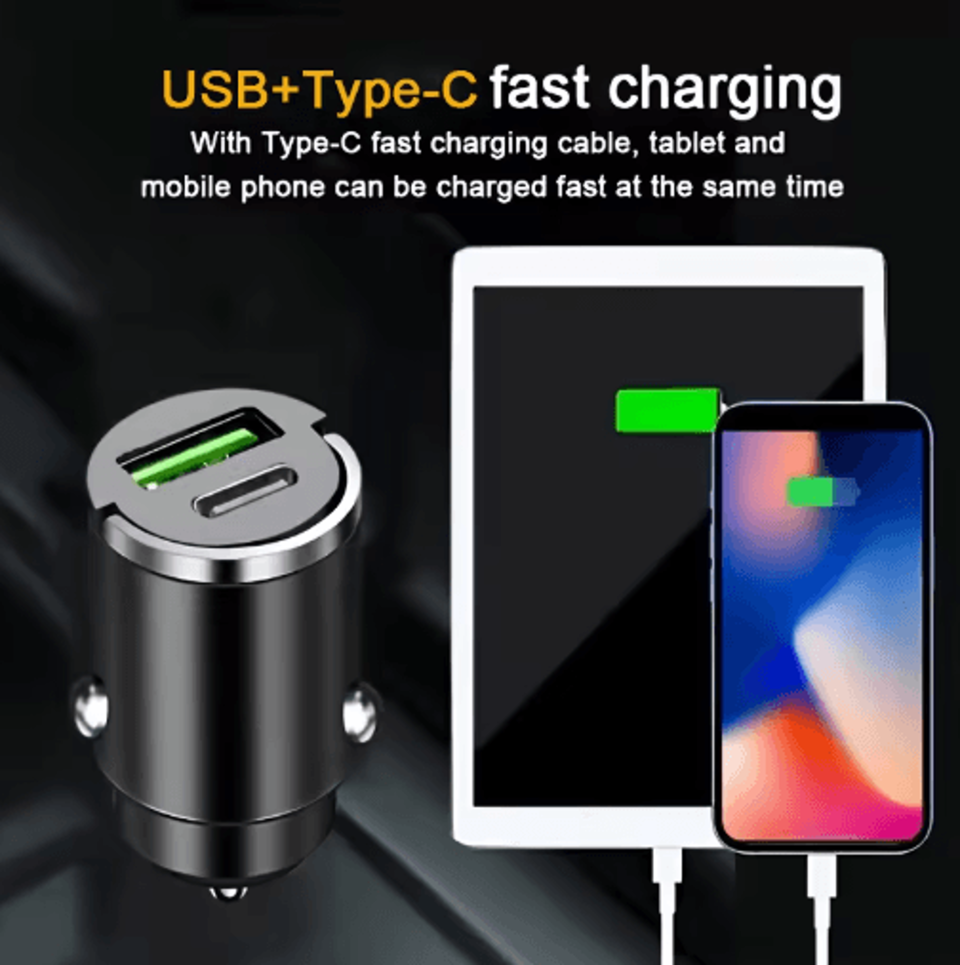Mini 100W PD USBC Fast Car Charger With Pull Ring Design 6