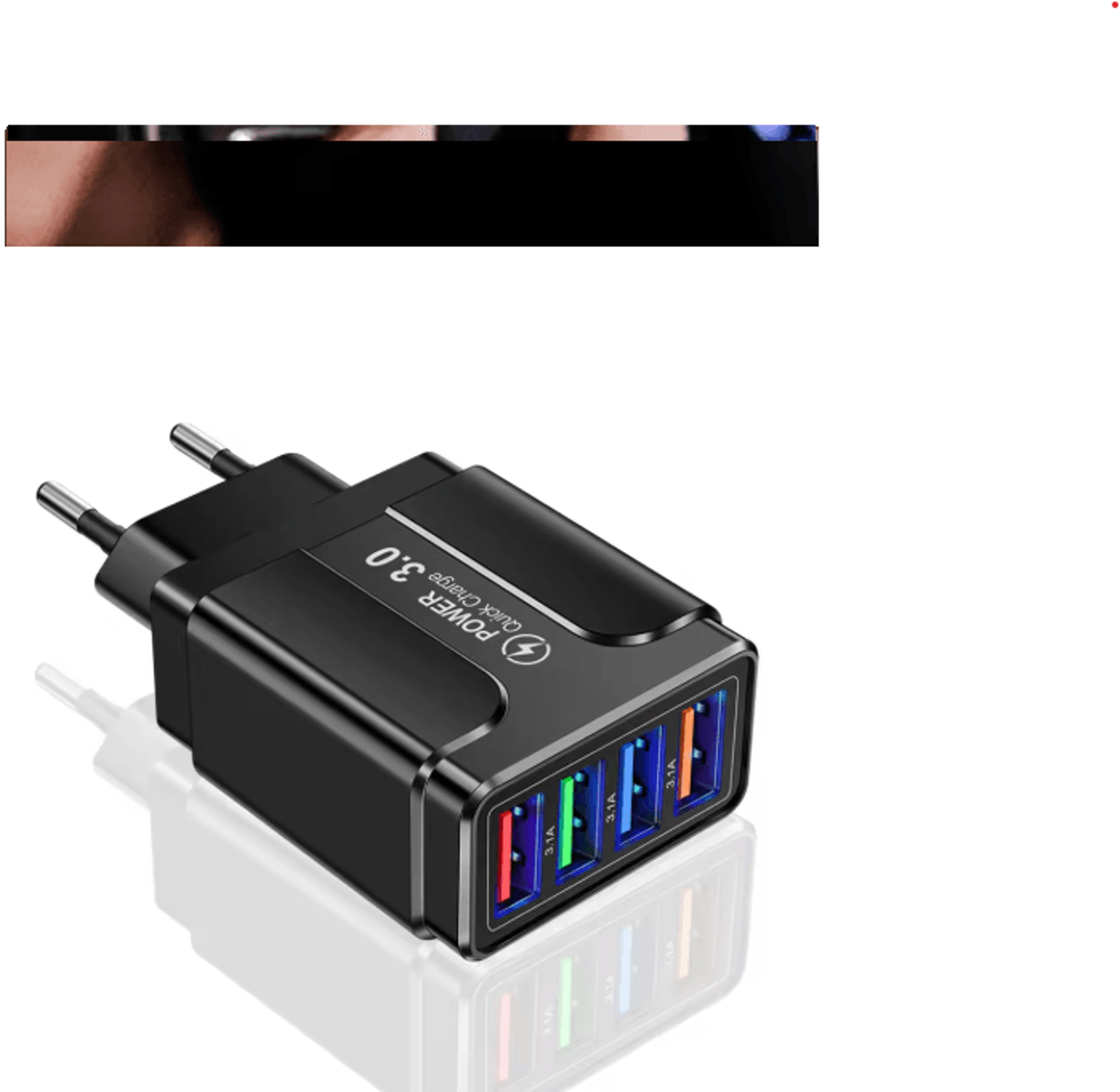 4 Port Quick Charge 30 USB Wall Charger With EU US Plug 2