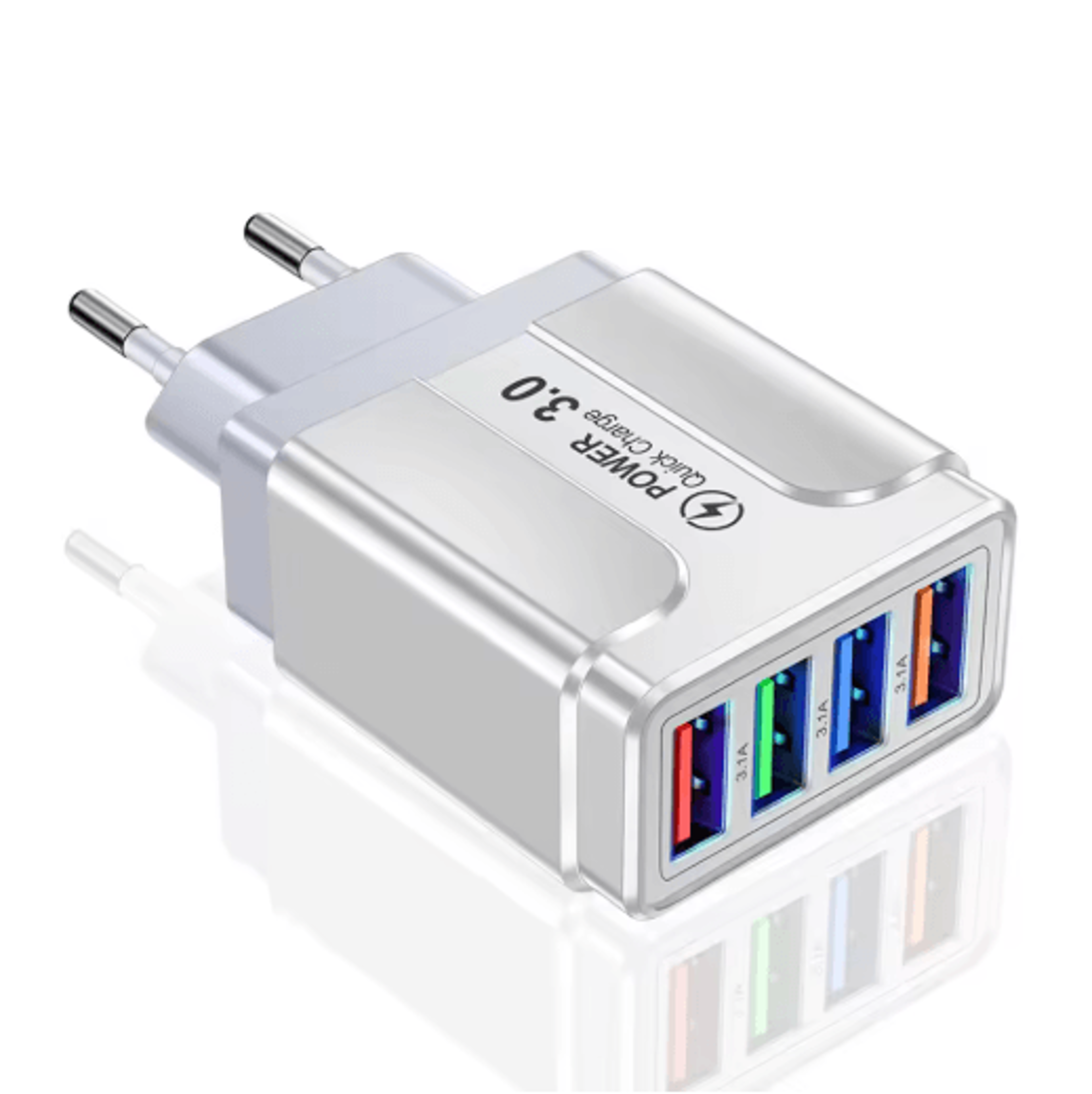 4 Port Quick Charge 30 USB Wall Charger With EU US Plug 3