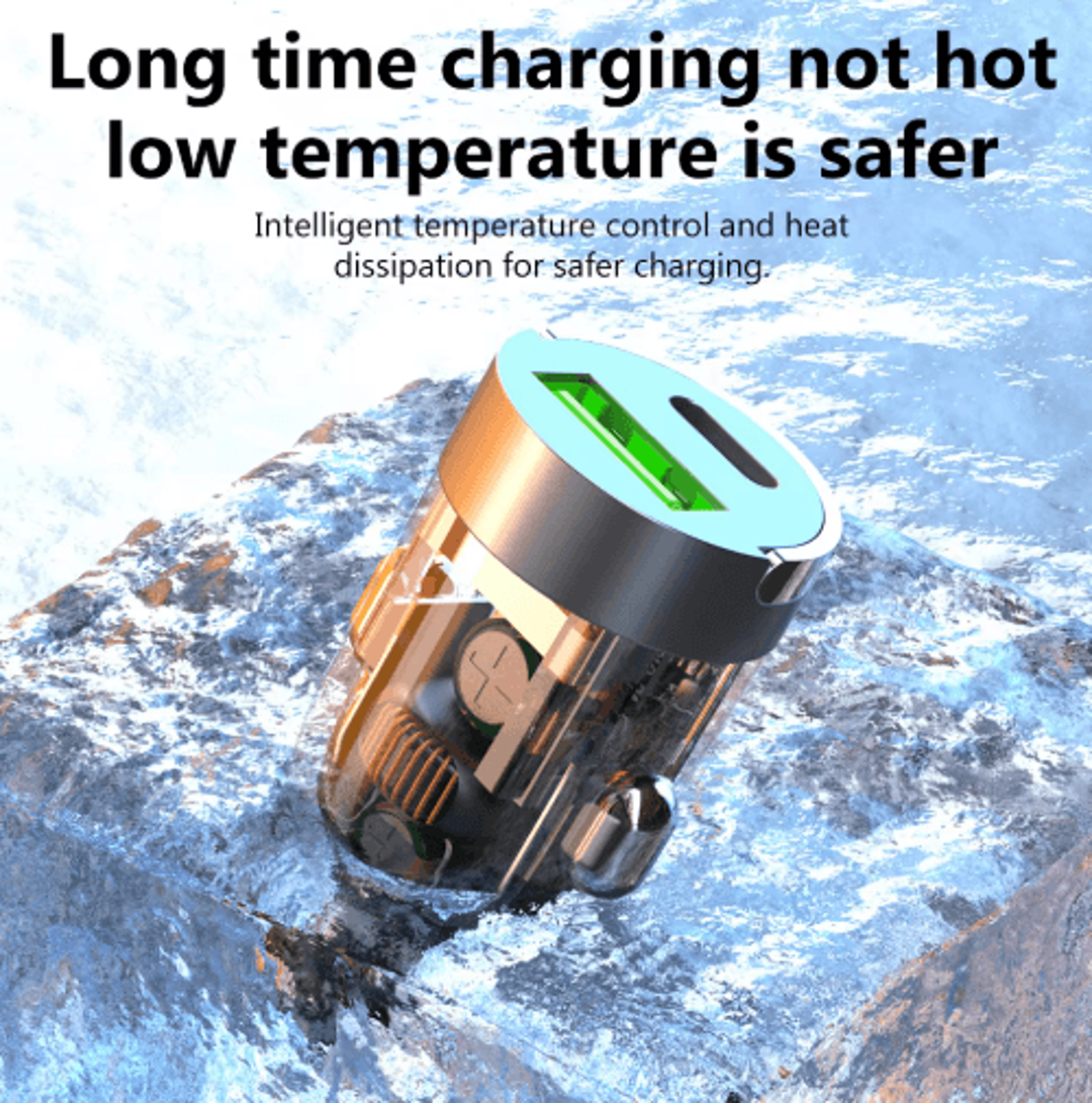 Elough 120W Transparent Car Charger QC30 USB Type C Quick Charge Adapter 4