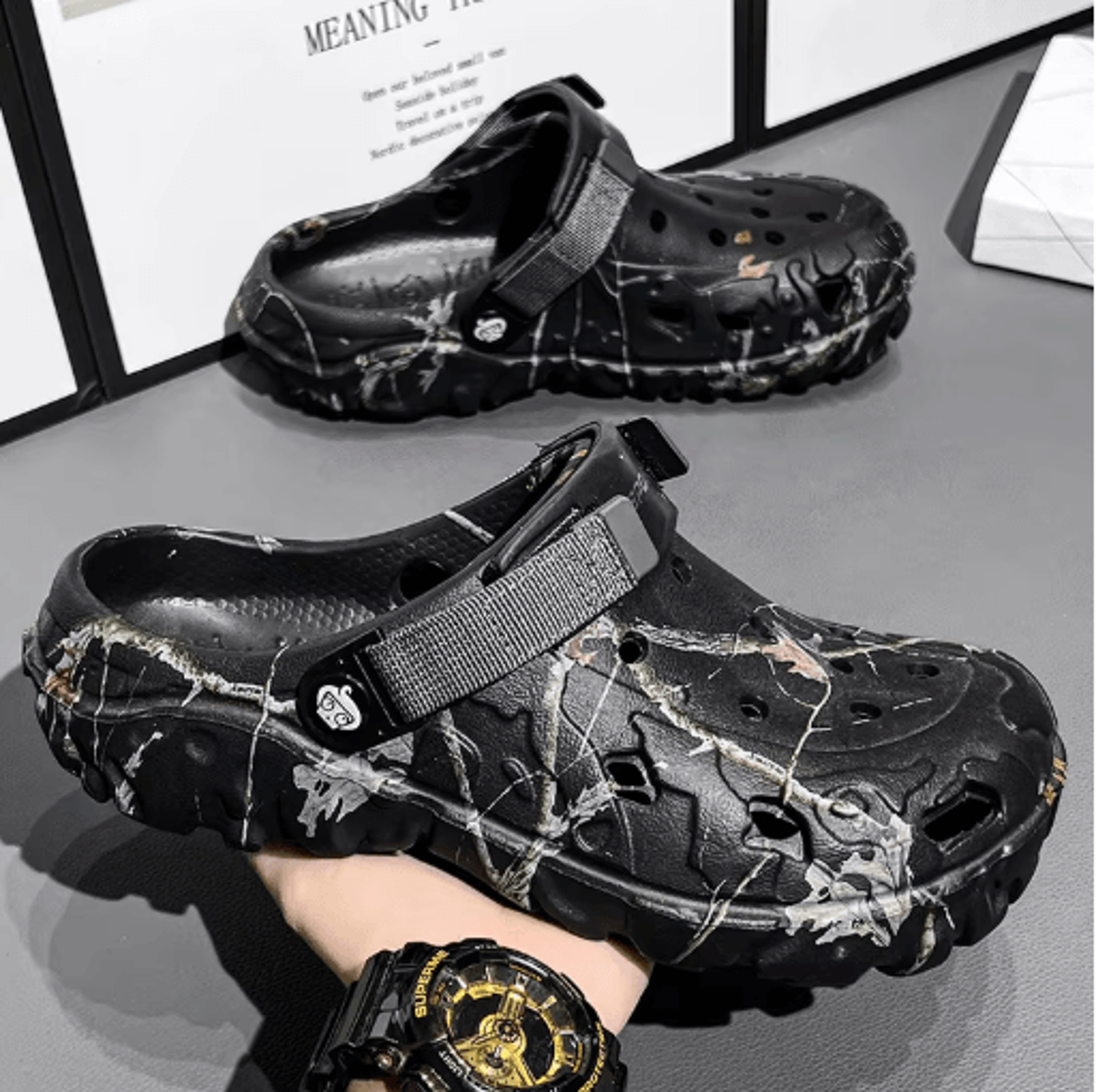 Classic Lightweight Anti Slip Garden Slippers Outdoor Platform Sandals For Men 6