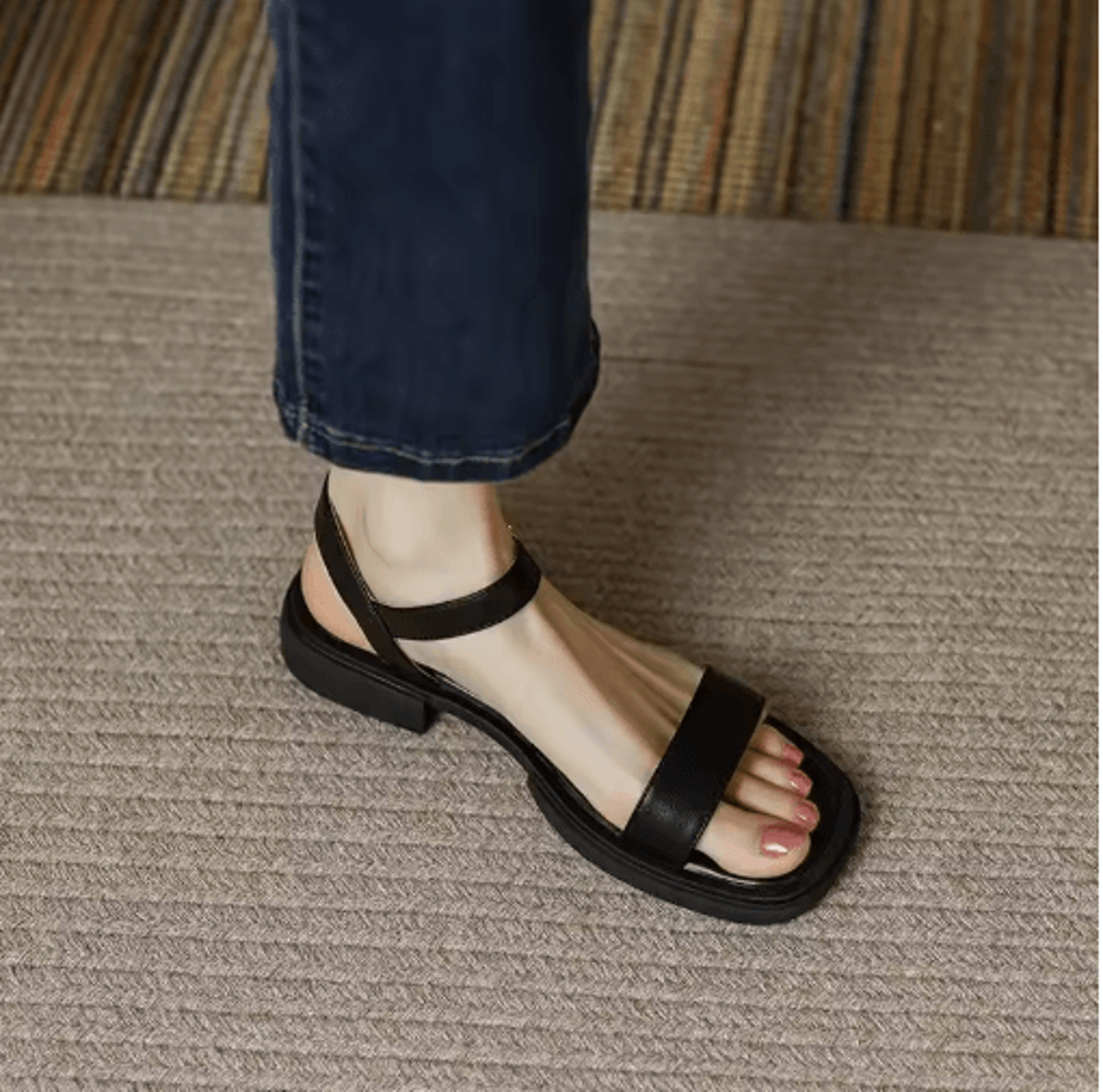 2025 Genuine Leather Low Heel Office Sandals Plus Size 35 To 42 3