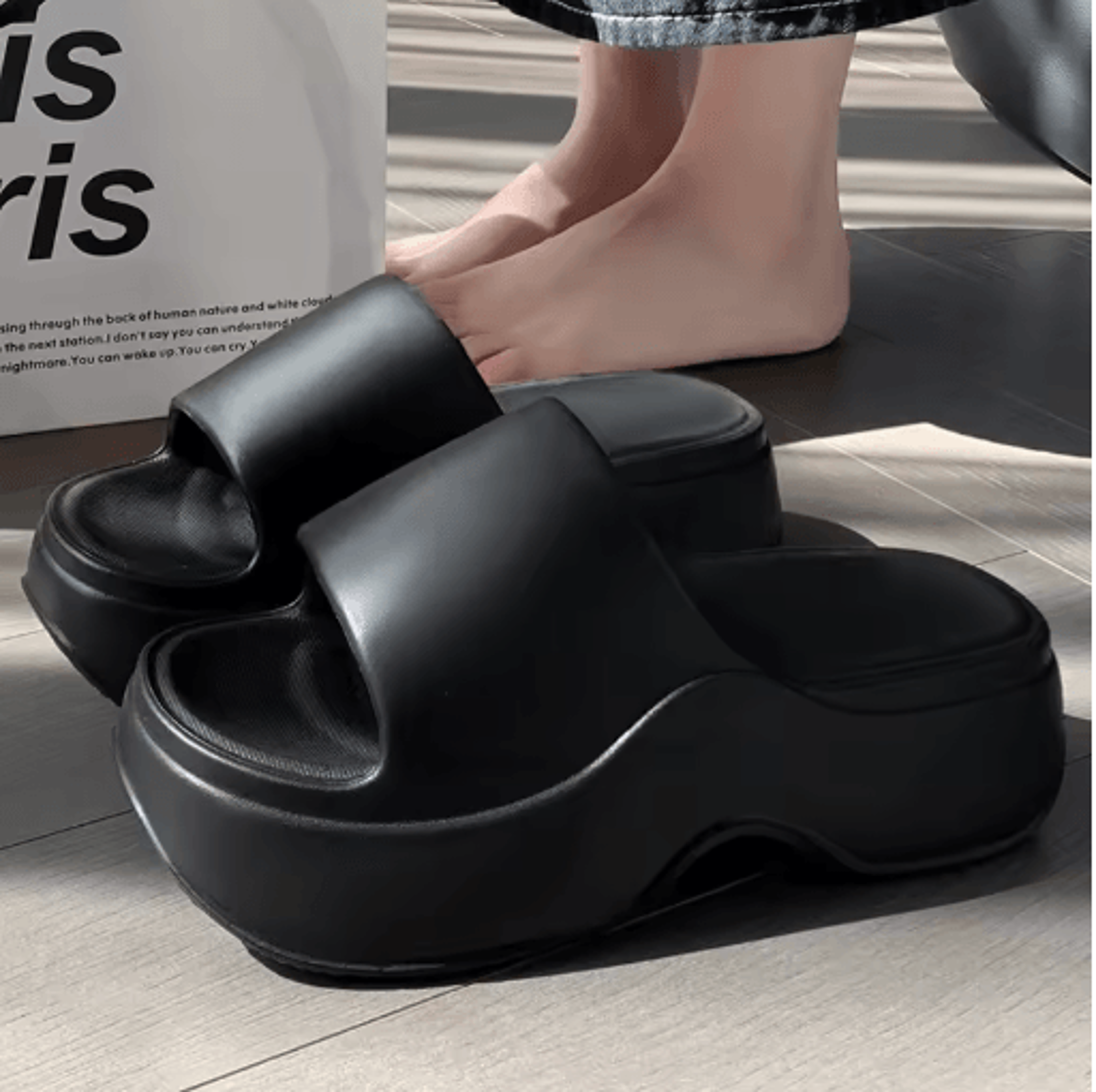 YNPO EVA Platform Slippers For Women Thick Sole Non Slip Summer Beach Slides 1