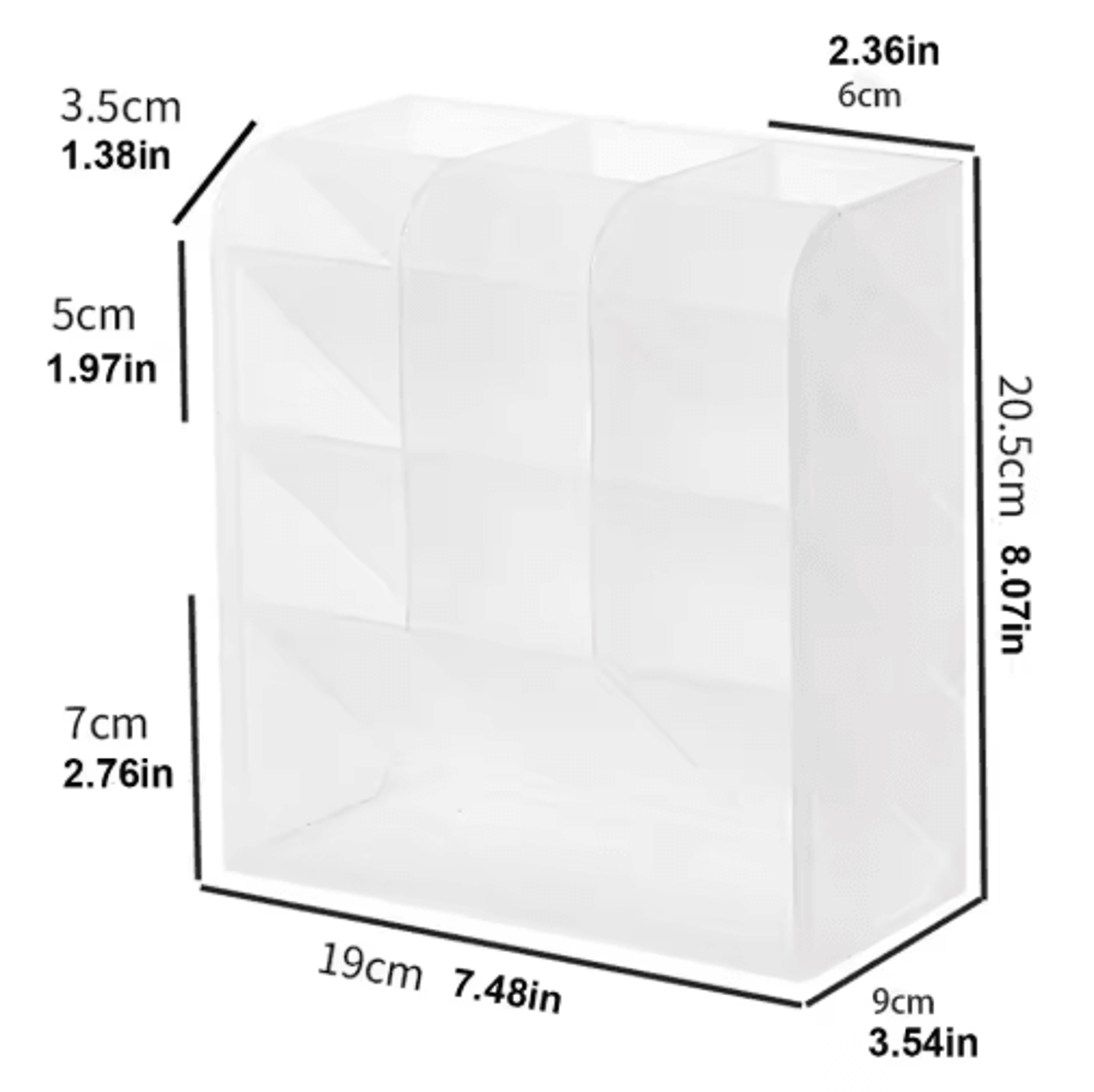 Transparent Large Capacity Multi Functional Desk Pen Holder Organizer 1