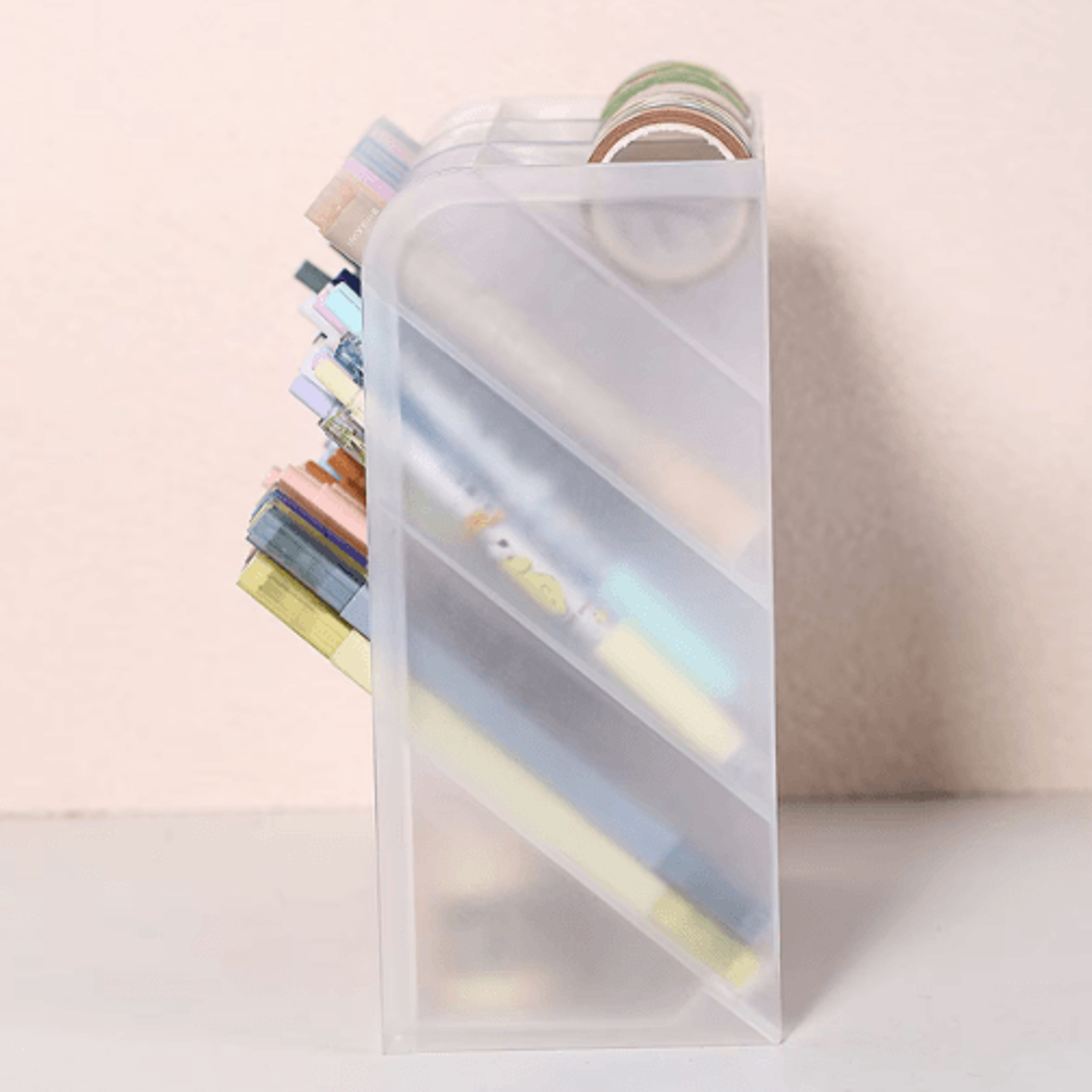 Transparent Large Capacity Multi Functional Desk Pen Holder Organizer 6