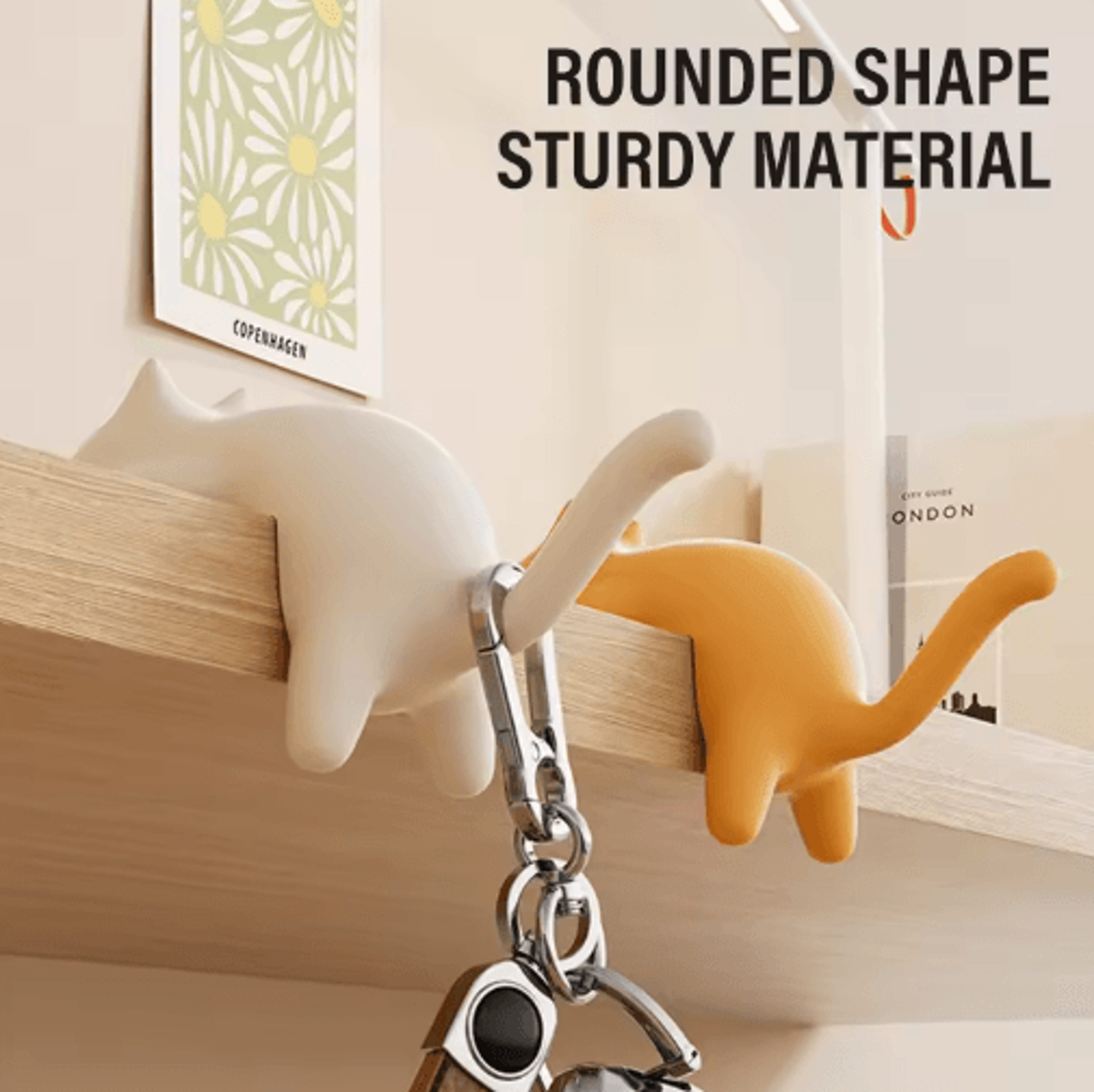 Cute Cat Table Keychain Hook Desktop Key Organizer 6