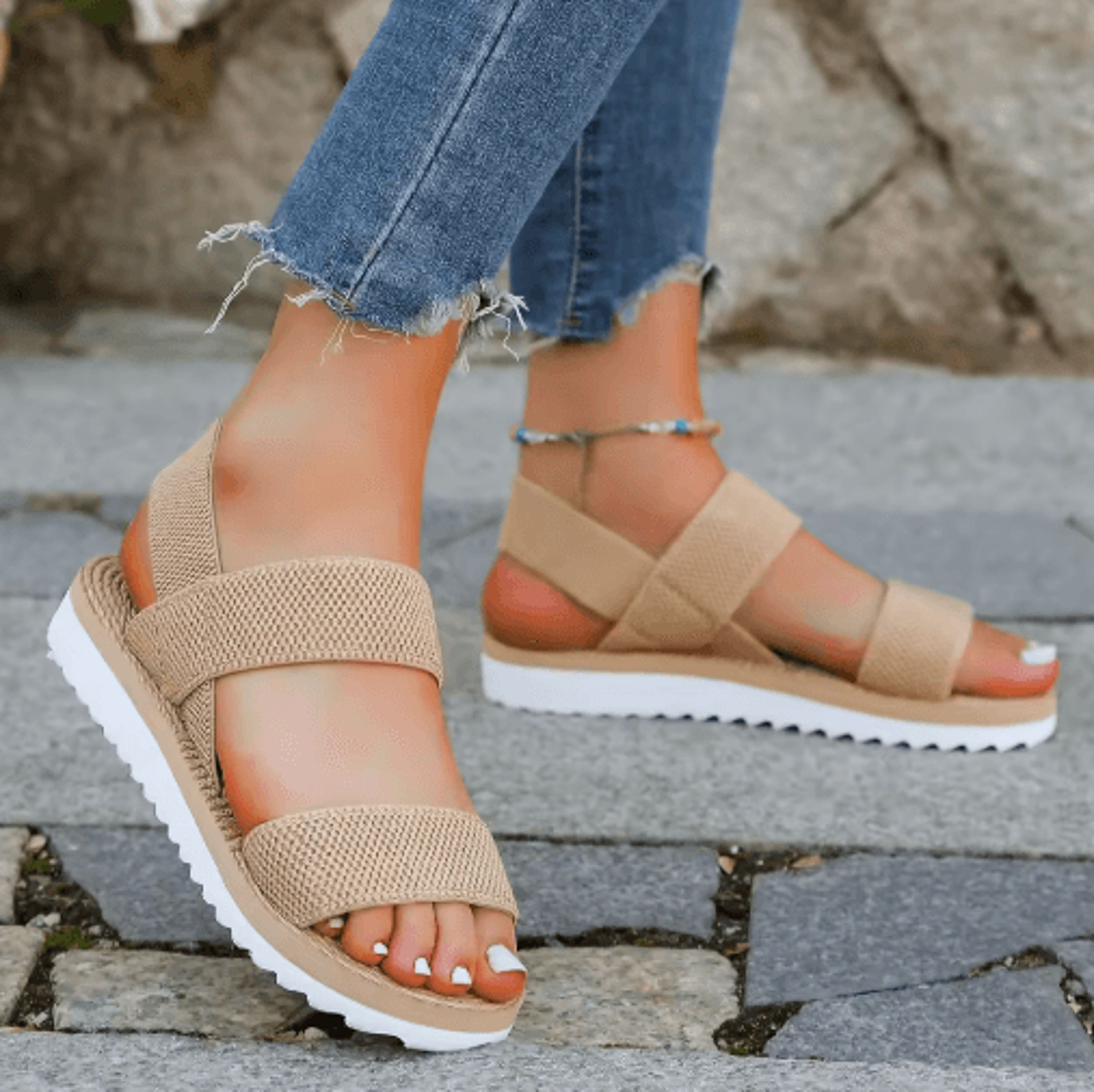 Womens Color Block Anti Slip Soft Sole Comfort Shoes 1