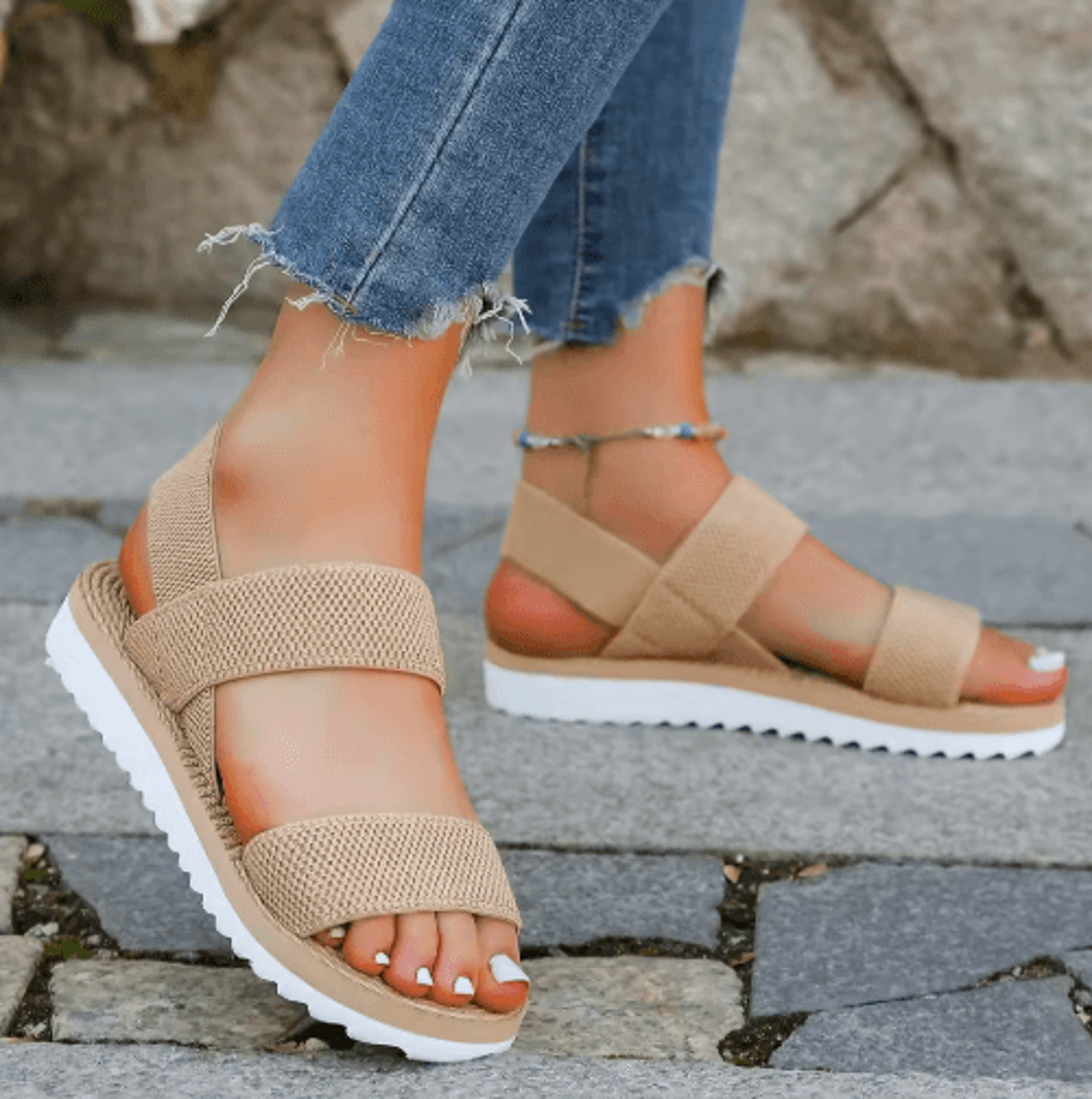 Womens Color Block Anti Slip Soft Sole Comfort Shoes 4