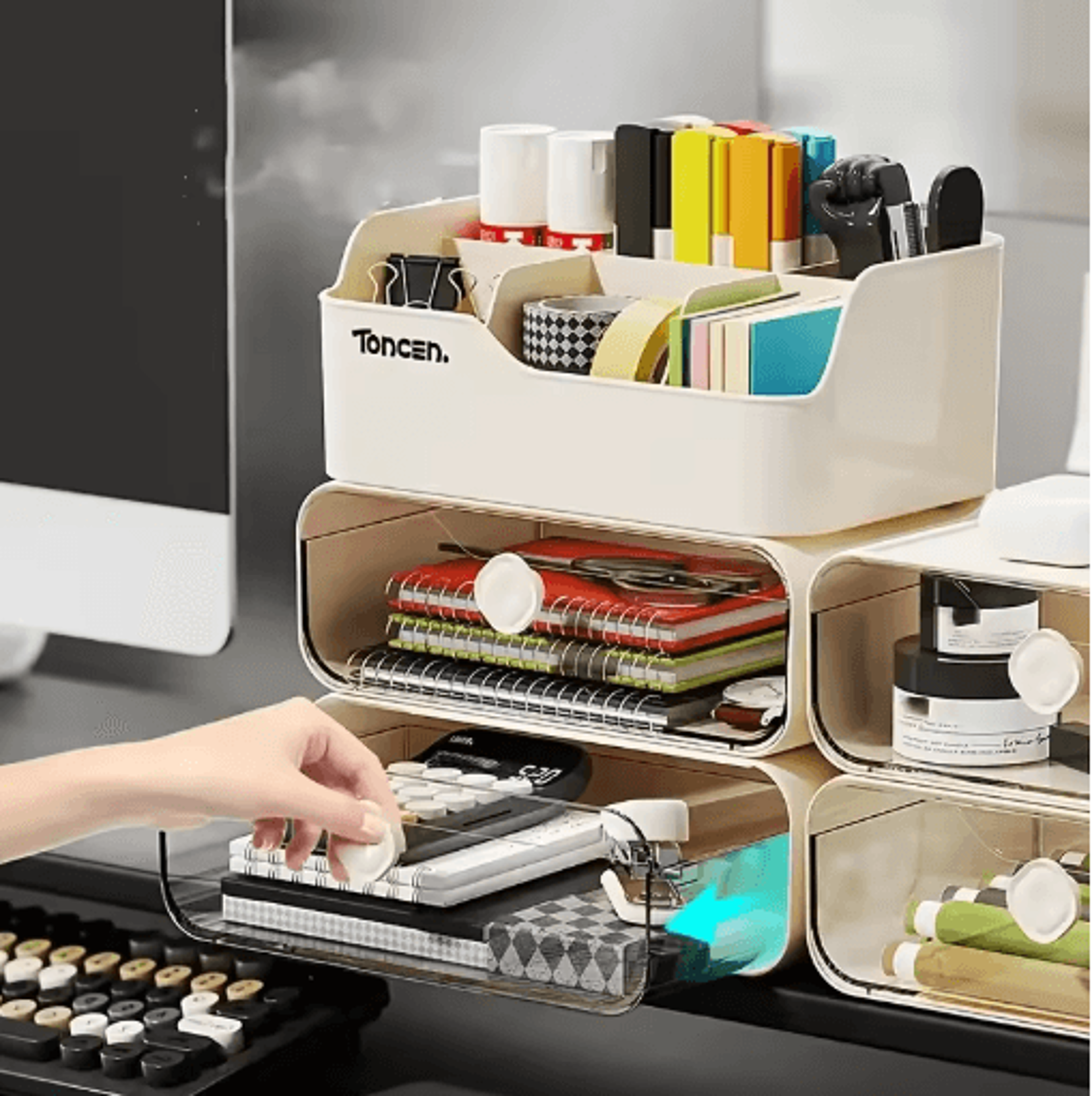 3 Layer Desk Organizer With Drawers For Office And School Supplies 6