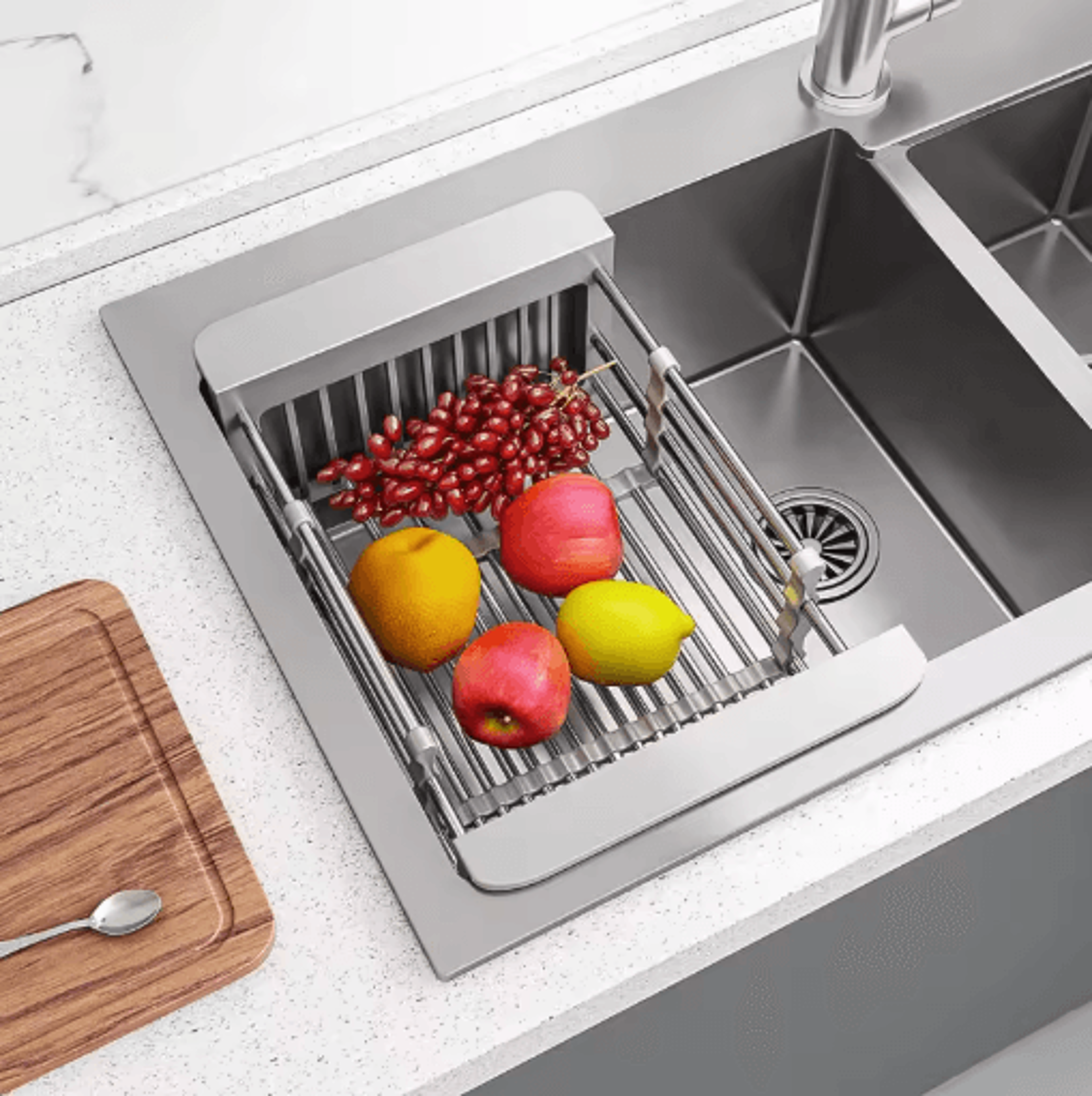 Expandable Sink Dish Drying Rack Adjustable Kitchen Drainboard Organizer Shelf 8