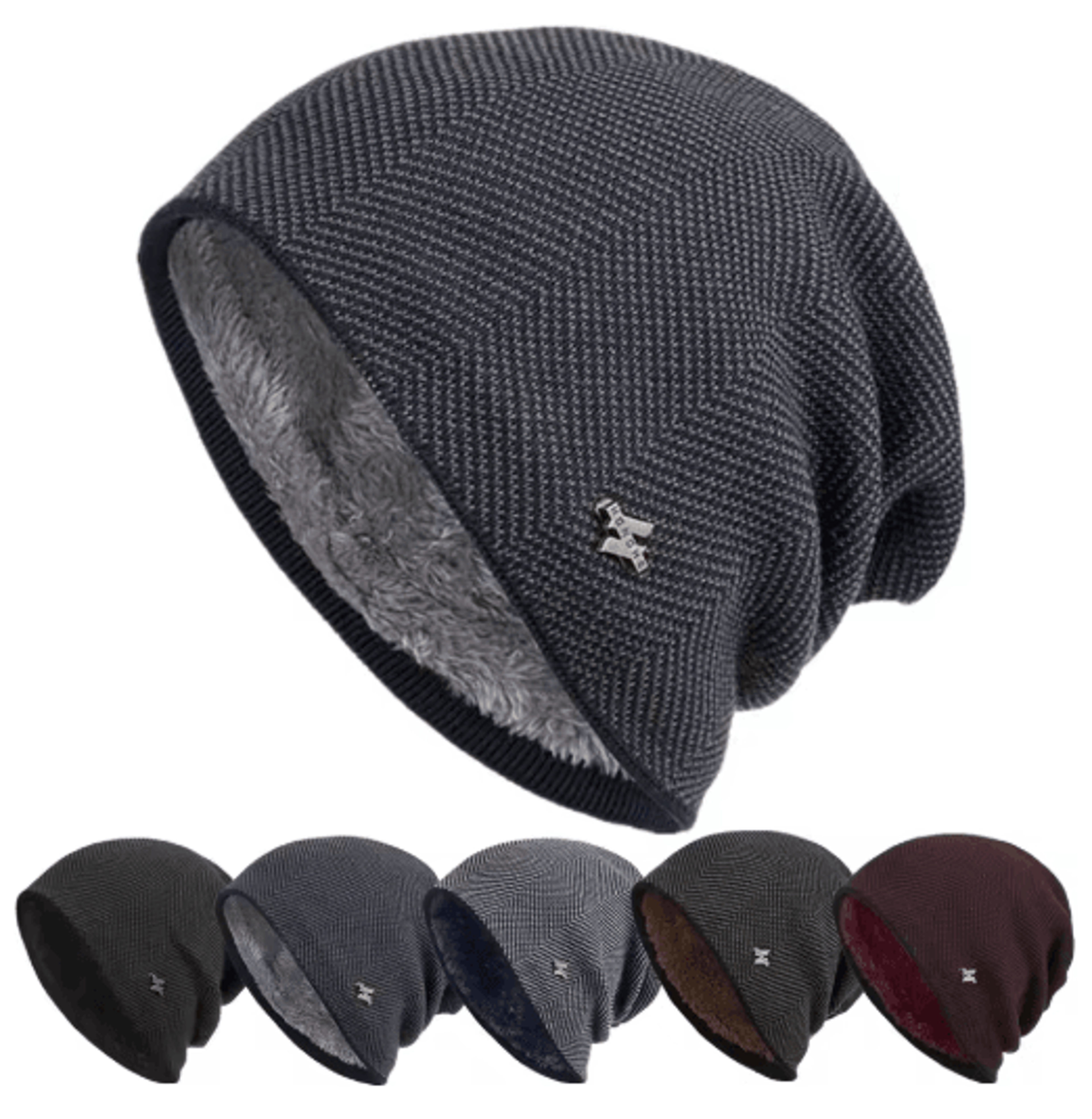 unisex thick knitted winter beanie warm outdoor ski hat for men and women