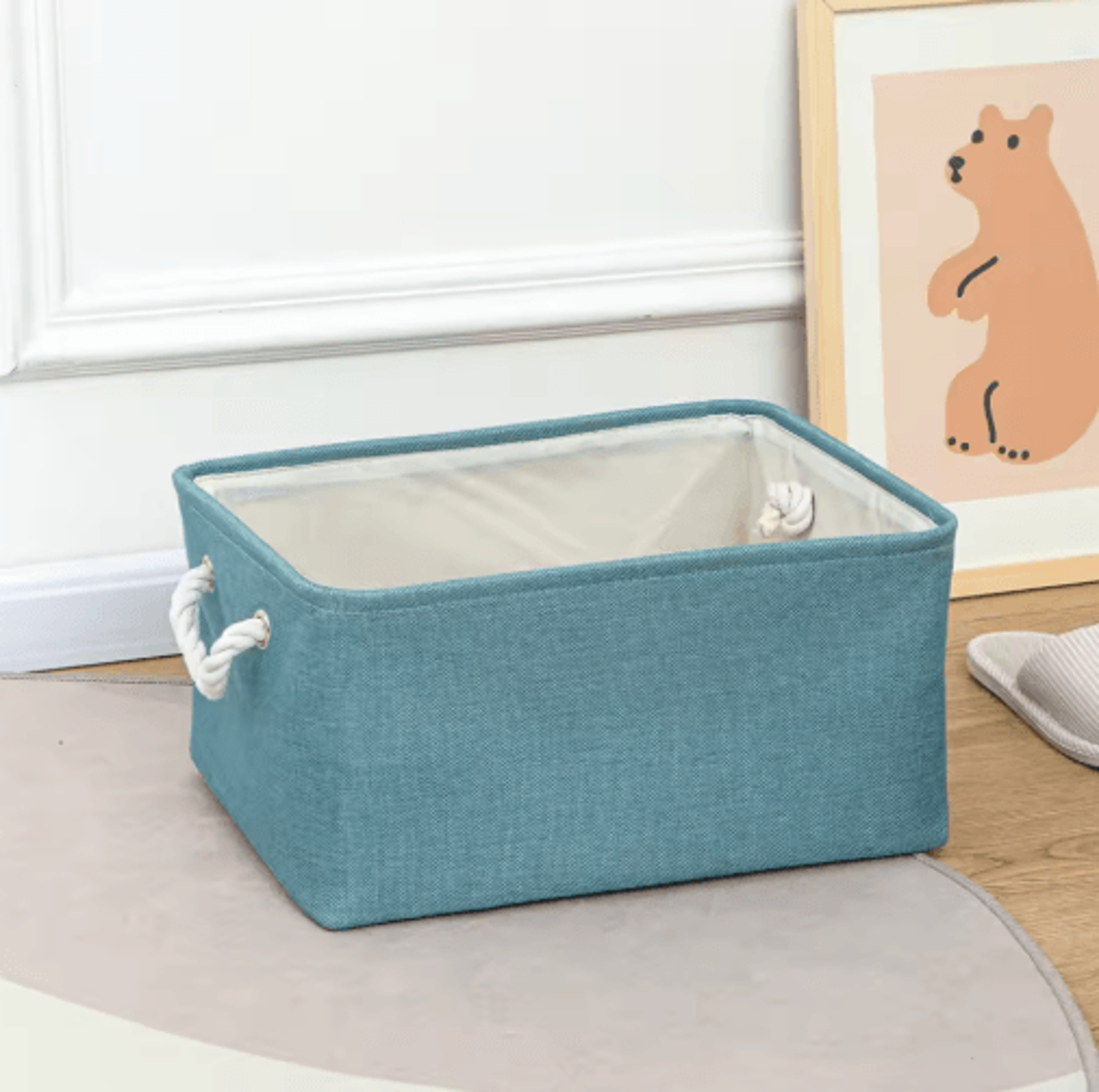 Foldable Linen Storage Basket For Closet Office And Bedroom Organization 2
